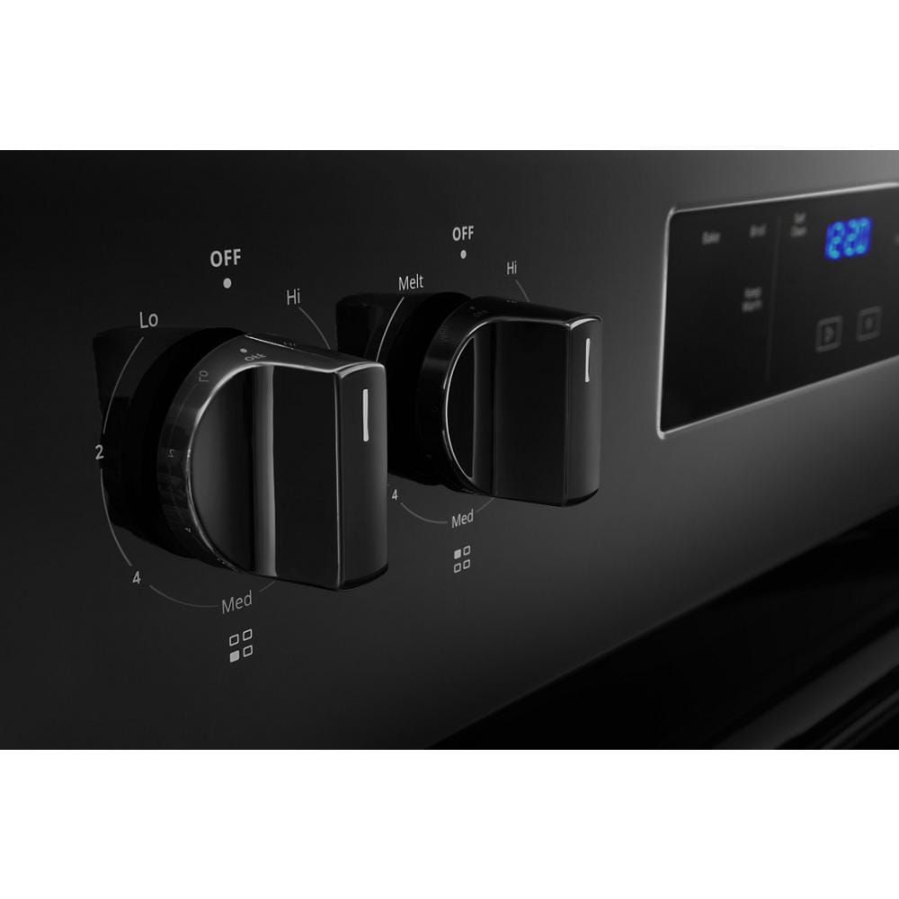 Parrilla eléctrica independiente de 30 pulgadas con 4 quemadores y 4.8 pies cúbicos en color negro