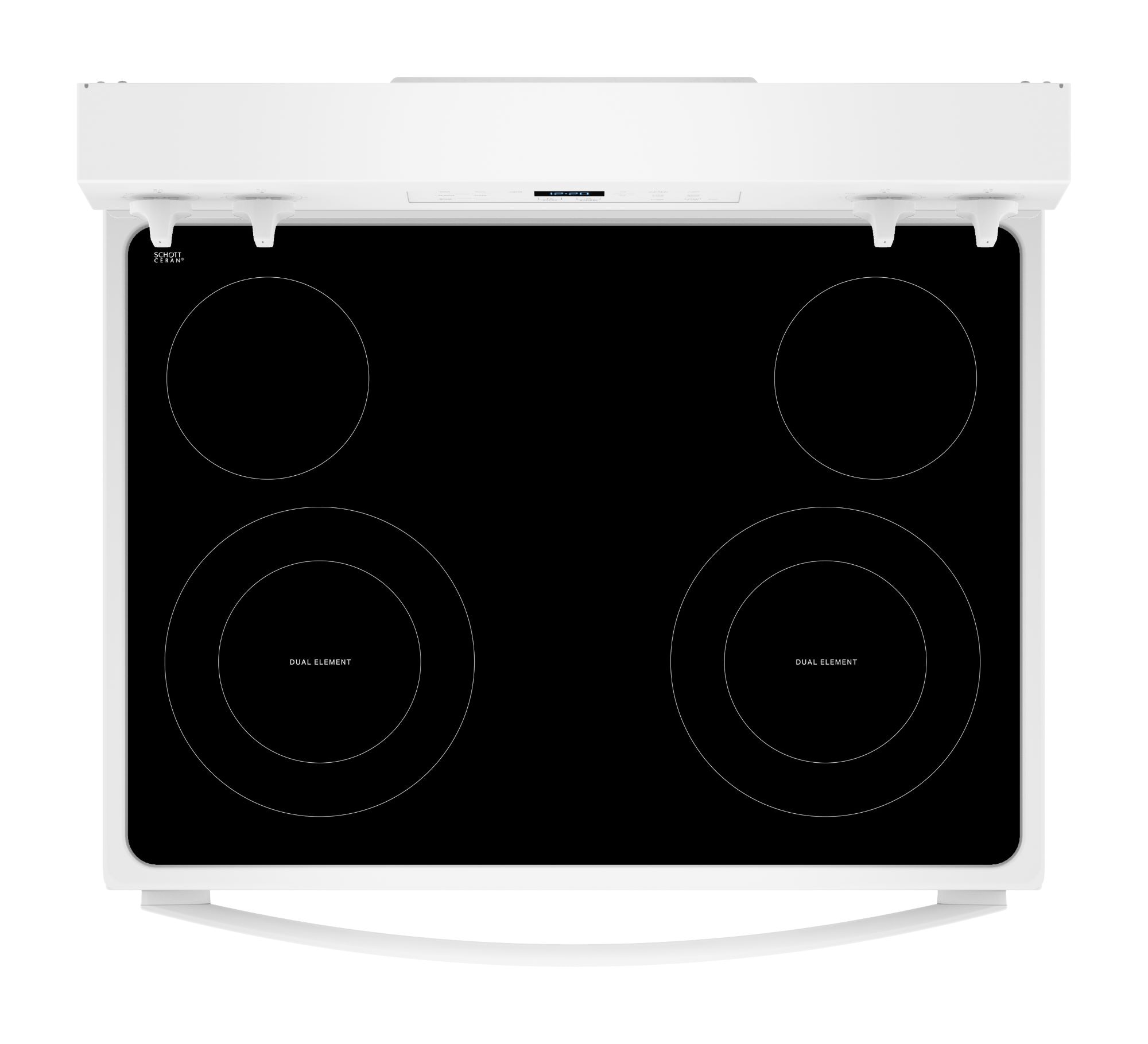 Estufa eléctrica independiente de 30 pulgadas con tapa de cristal y 4 quemadores en color blanco de 5.3 pies cúbicos de Whirlpool (WFES3530RW)