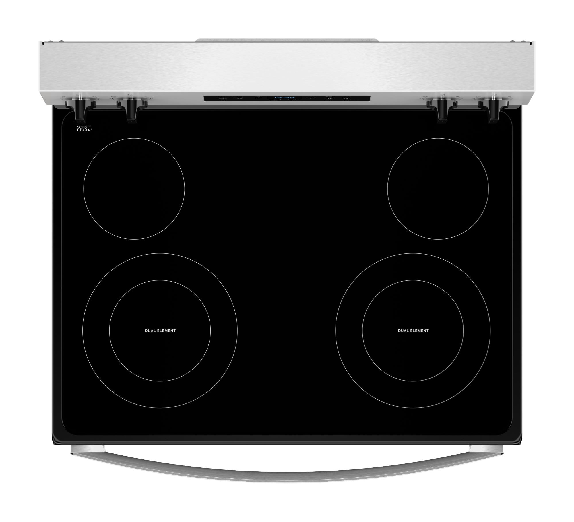 Estufa eléctrica independiente de vidrio de 30 pulgadas con 4 quemadores y horno de 5.3 pies cúbicos de acero inoxidable Whirlpool WFES3530RS