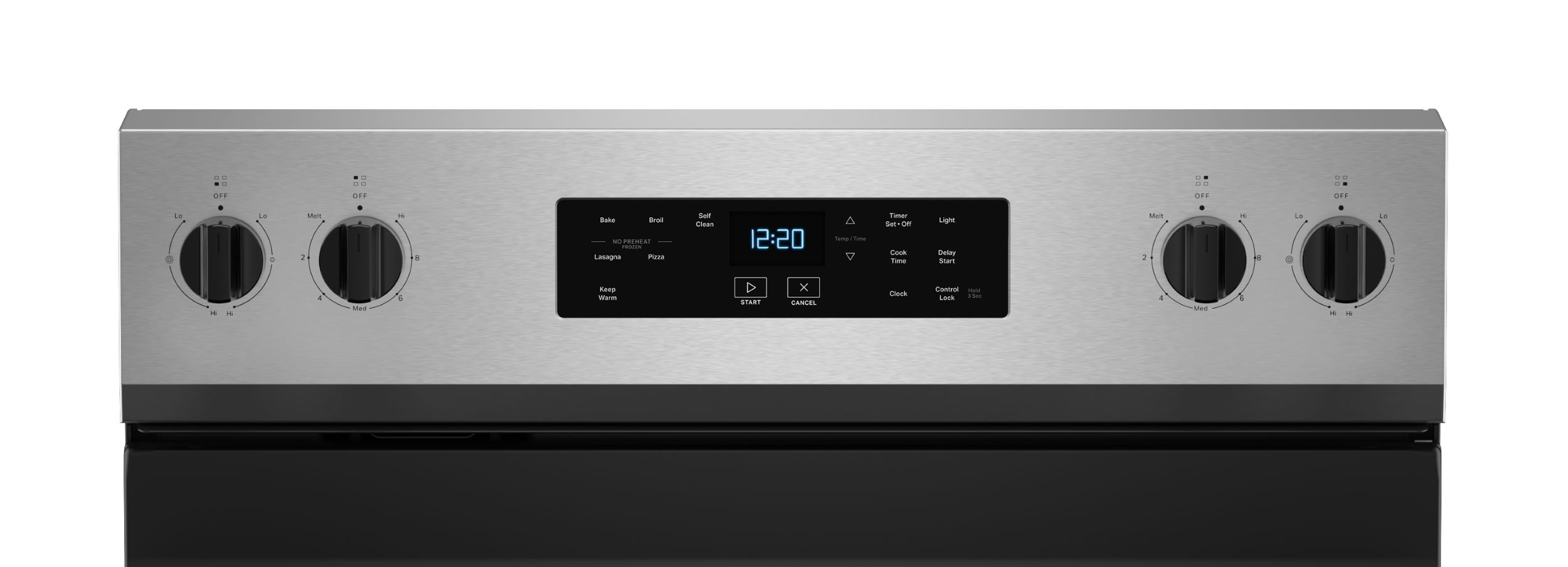 Estufa eléctrica independiente de vidrio de 30 pulgadas con 4 quemadores y horno de 5.3 pies cúbicos de acero inoxidable Whirlpool WFES3530RS