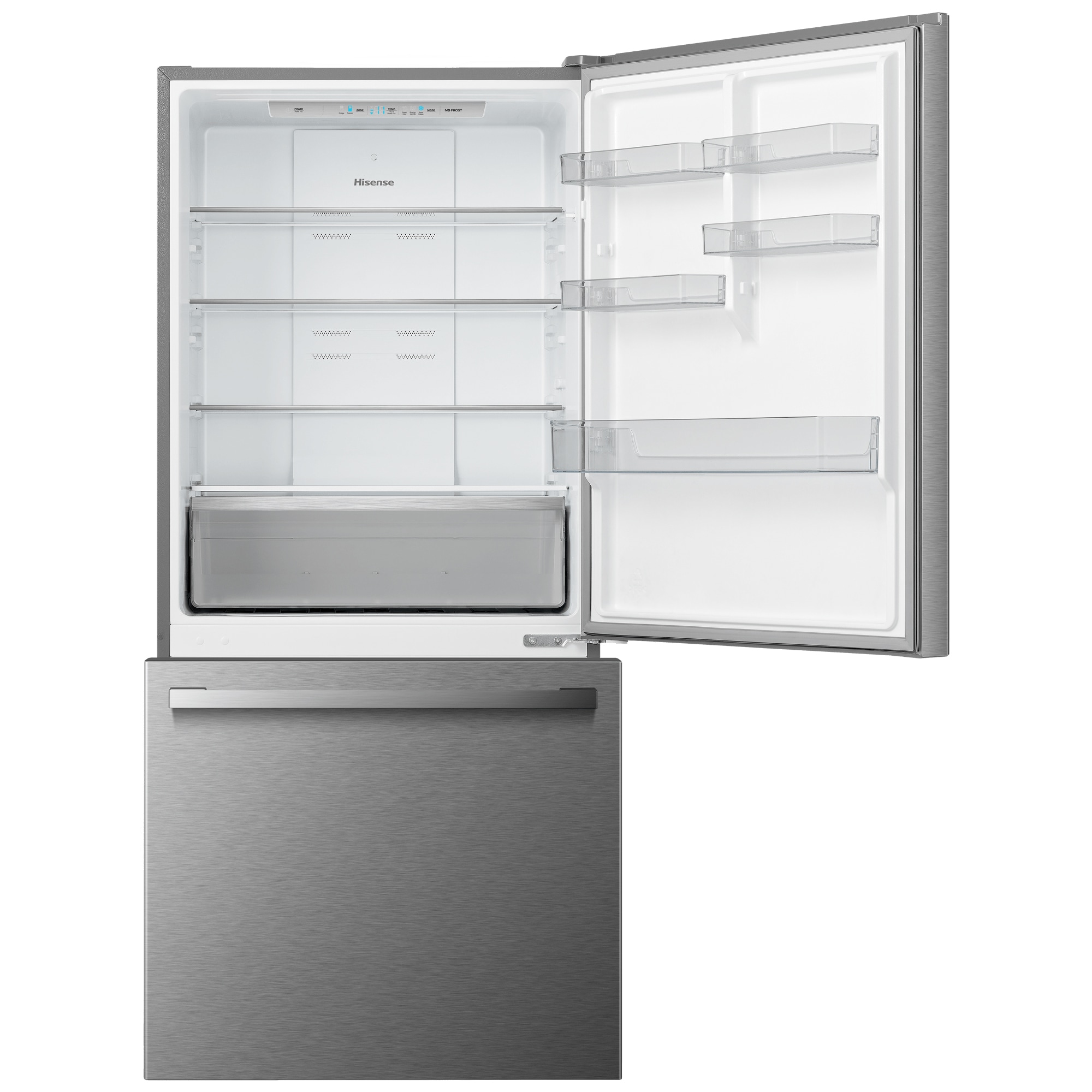 Refrigerador Hisense de 17.2 pies cúbicos con congelador inferior y profundidad de mostrador - Acero inoxidable resistente a huellas - Certificación ENERGY STAR HRB171N6ASE
