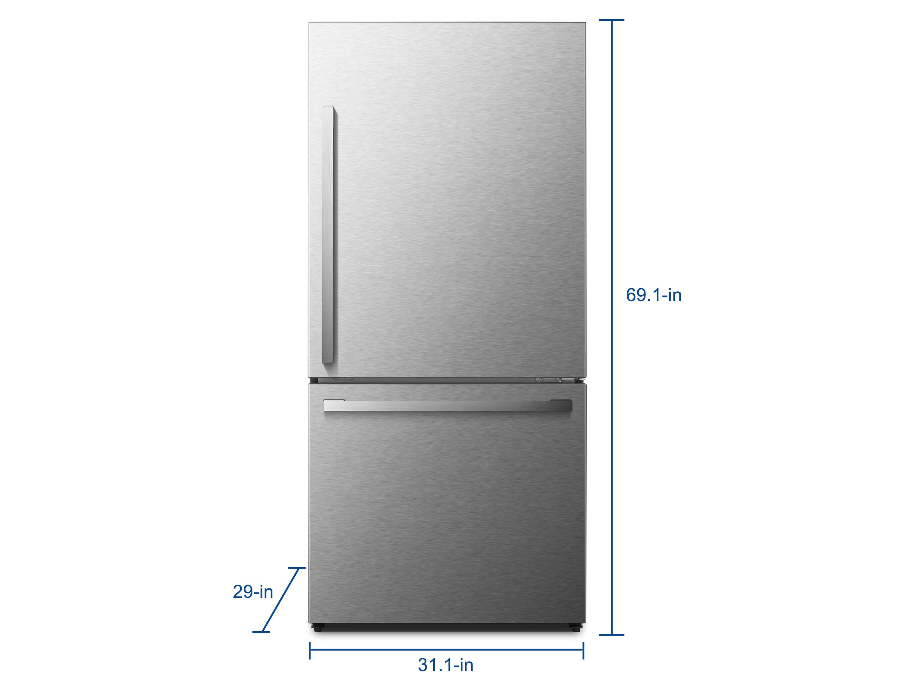 Refrigerador Hisense de 17.2 pies cúbicos con congelador inferior y profundidad de mostrador - Acero inoxidable resistente a huellas - Certificación ENERGY STAR HRB171N6ASE