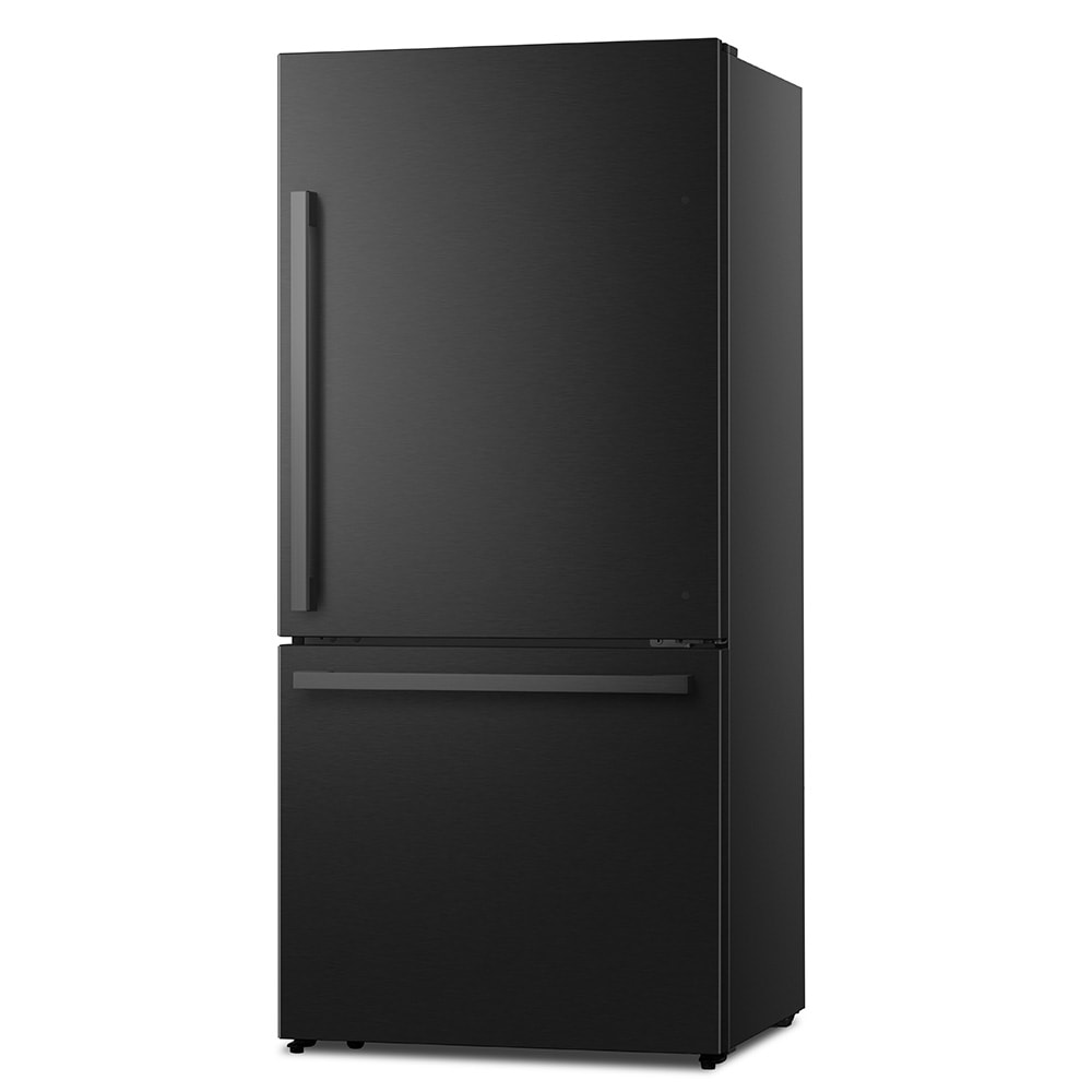 Refrigerador de Profundidad de Mostrador Hisense de 17.2 pies cúbicos con congelador inferior en acero negro metálico - Certificado ENERGY STAR HRB171N6ABE