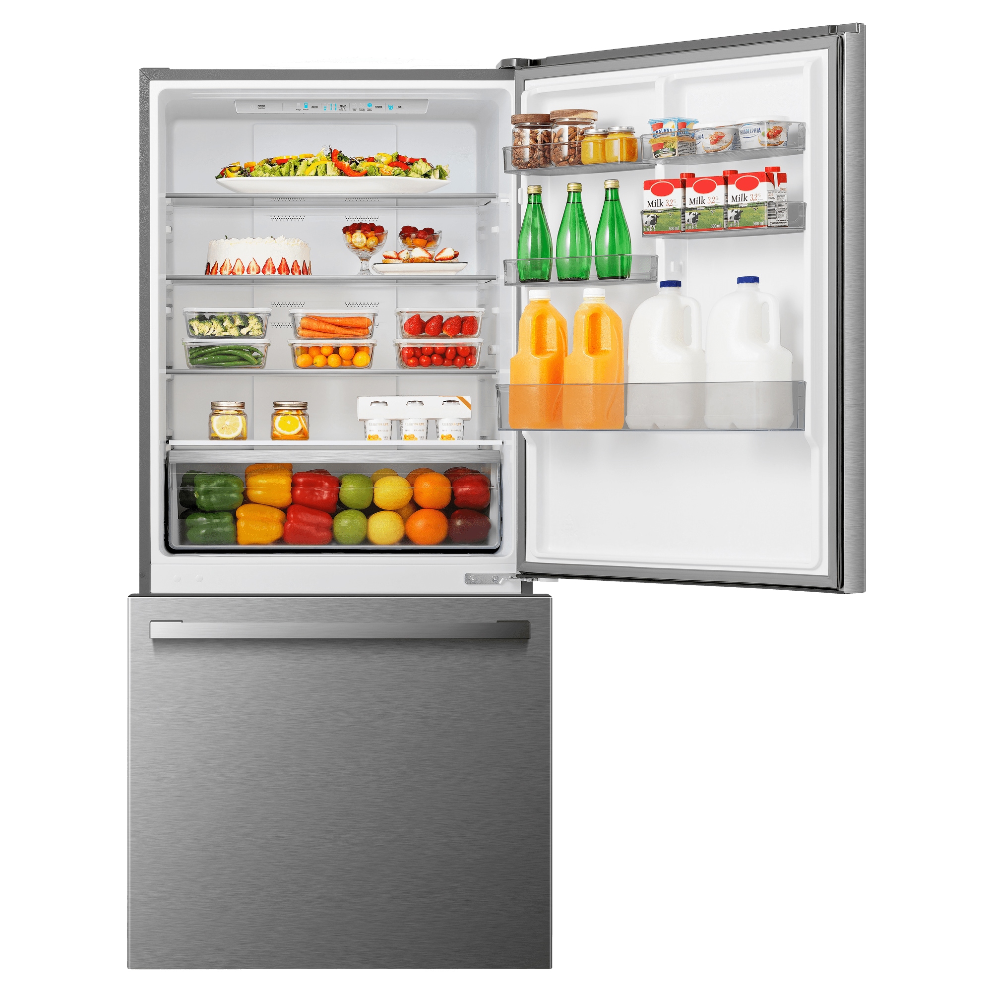 Refrigerador Hisense de 17.2 pies cúbicos con congelador en la parte inferior y fabricador de hielo (Acero inoxidable resistente a huellas dactilares) Certificado ENERGY STAR HRB171N6BSE
