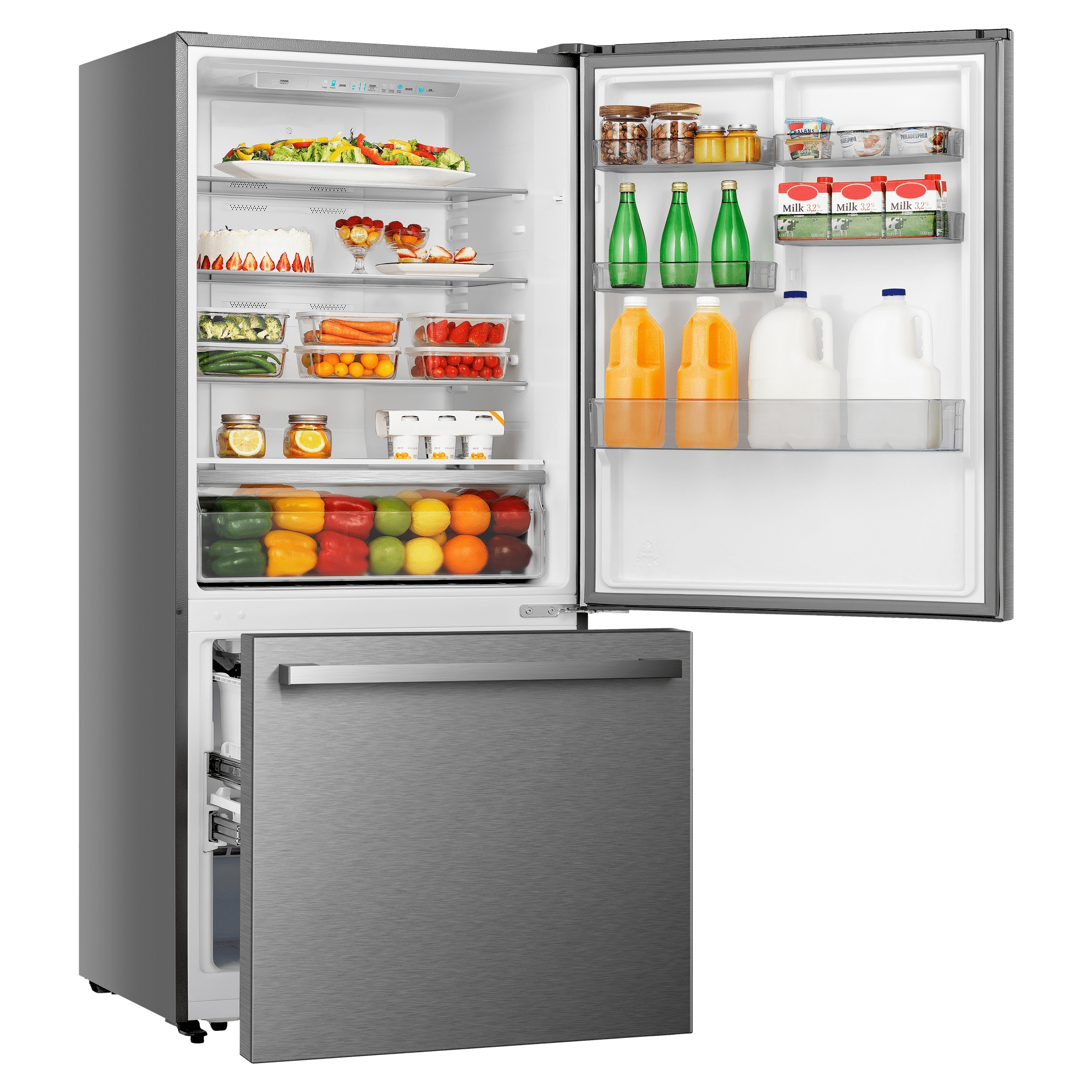 Refrigerador Hisense de 17.2 pies cúbicos con congelador en la parte inferior y fabricador de hielo (Acero inoxidable resistente a huellas dactilares) Certificado ENERGY STAR HRB171N6BSE