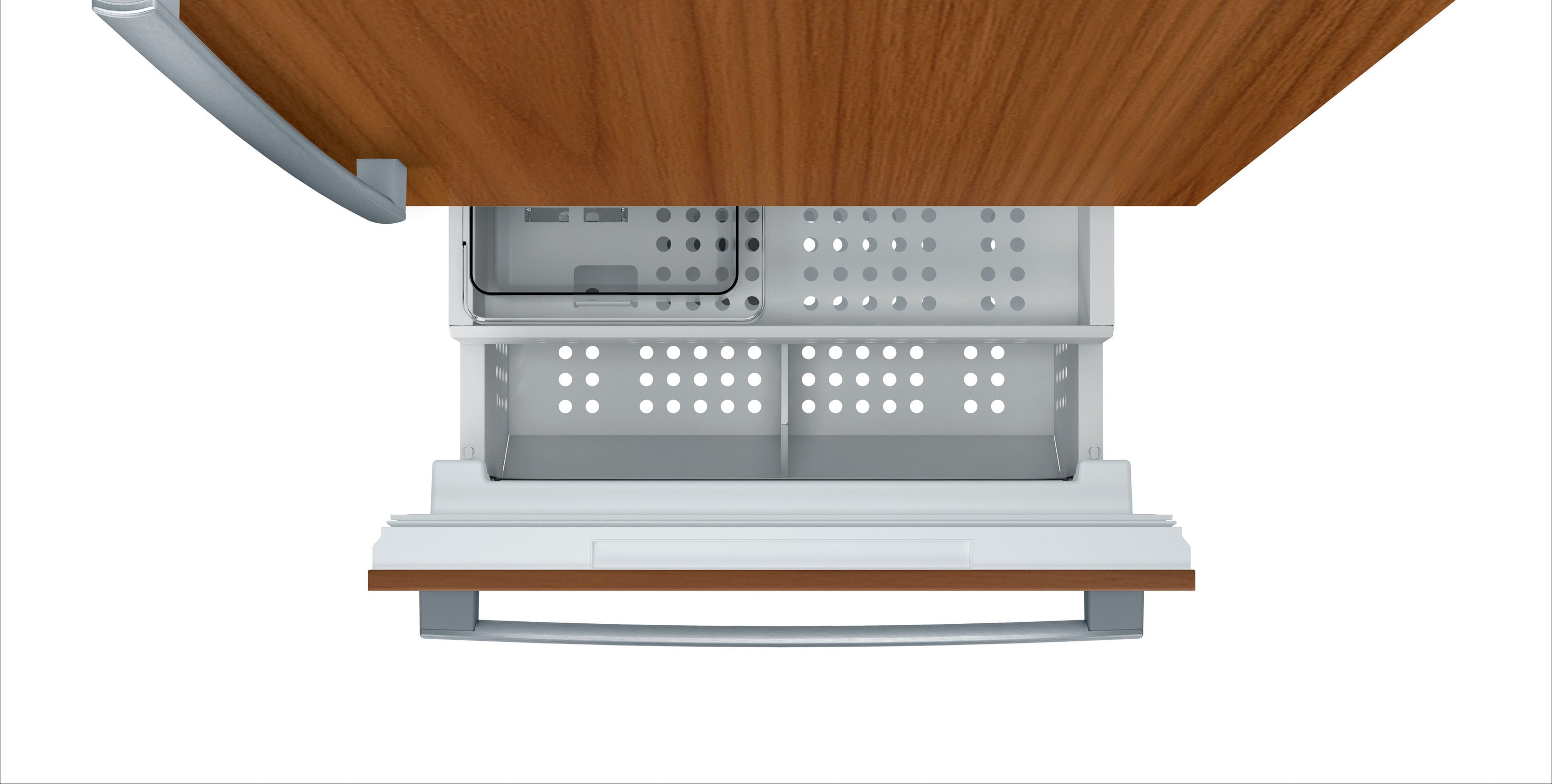 Refrigerador empotrado de profundidad de mostrador de 16 pies cúbicos de la serie Bosch Benchmark con congelador inferior y fabricador de hielo (Multi) certificado ENERGY STAR B30IB905SP