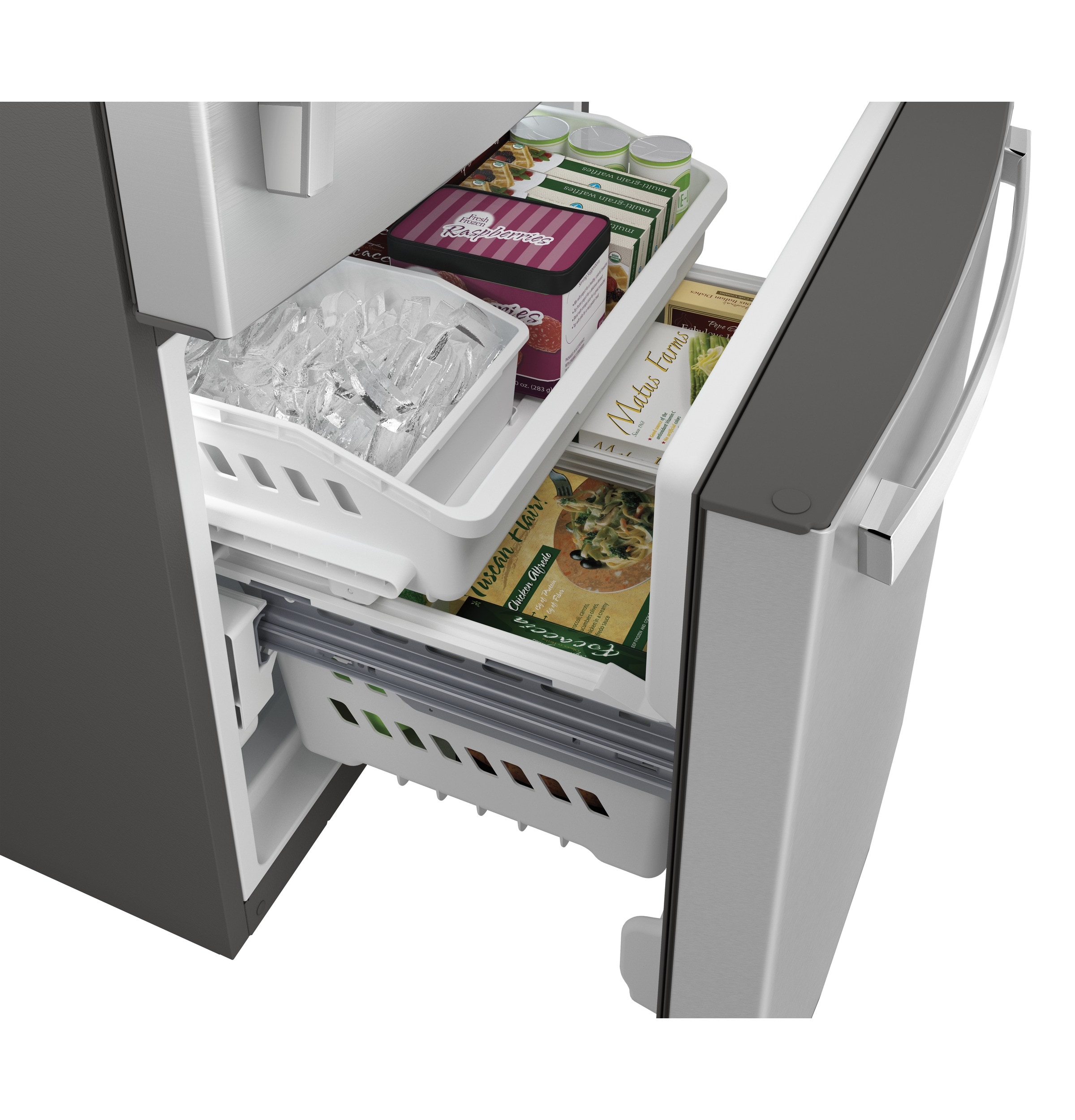 Refrigerador de fondo congelador estándar de 24.9 pies cúbicos con fábrica de hielo (acero inoxidable) certificado ENERGY STAR