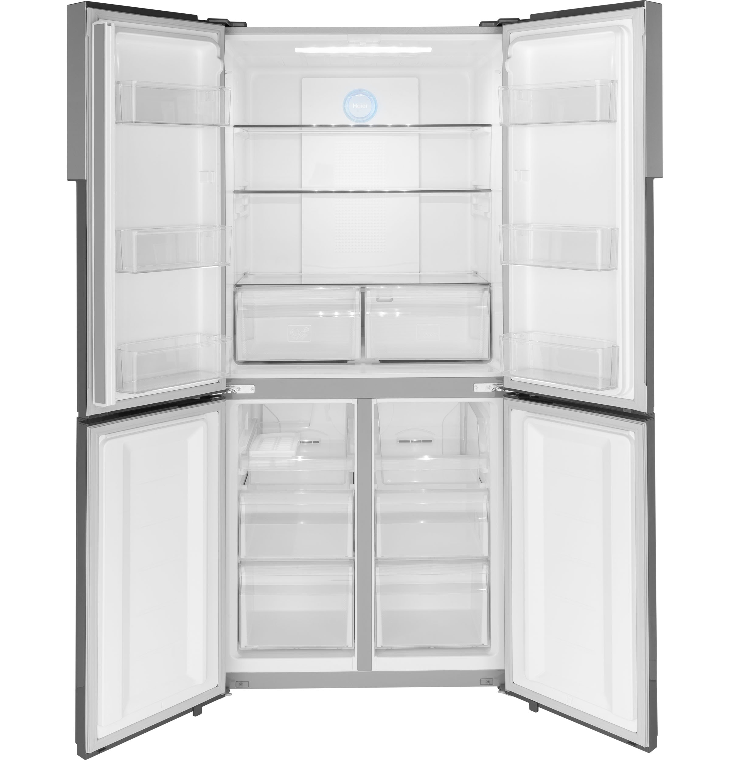 Refrigerador Haier de 16.8 pies cúbicos de profundidad de mostrador con congelador inferior y opción de fabricador de hielo (se vende por separado) (Acero inoxidable) Certificado ENERGY STAR QHE16HYPFS