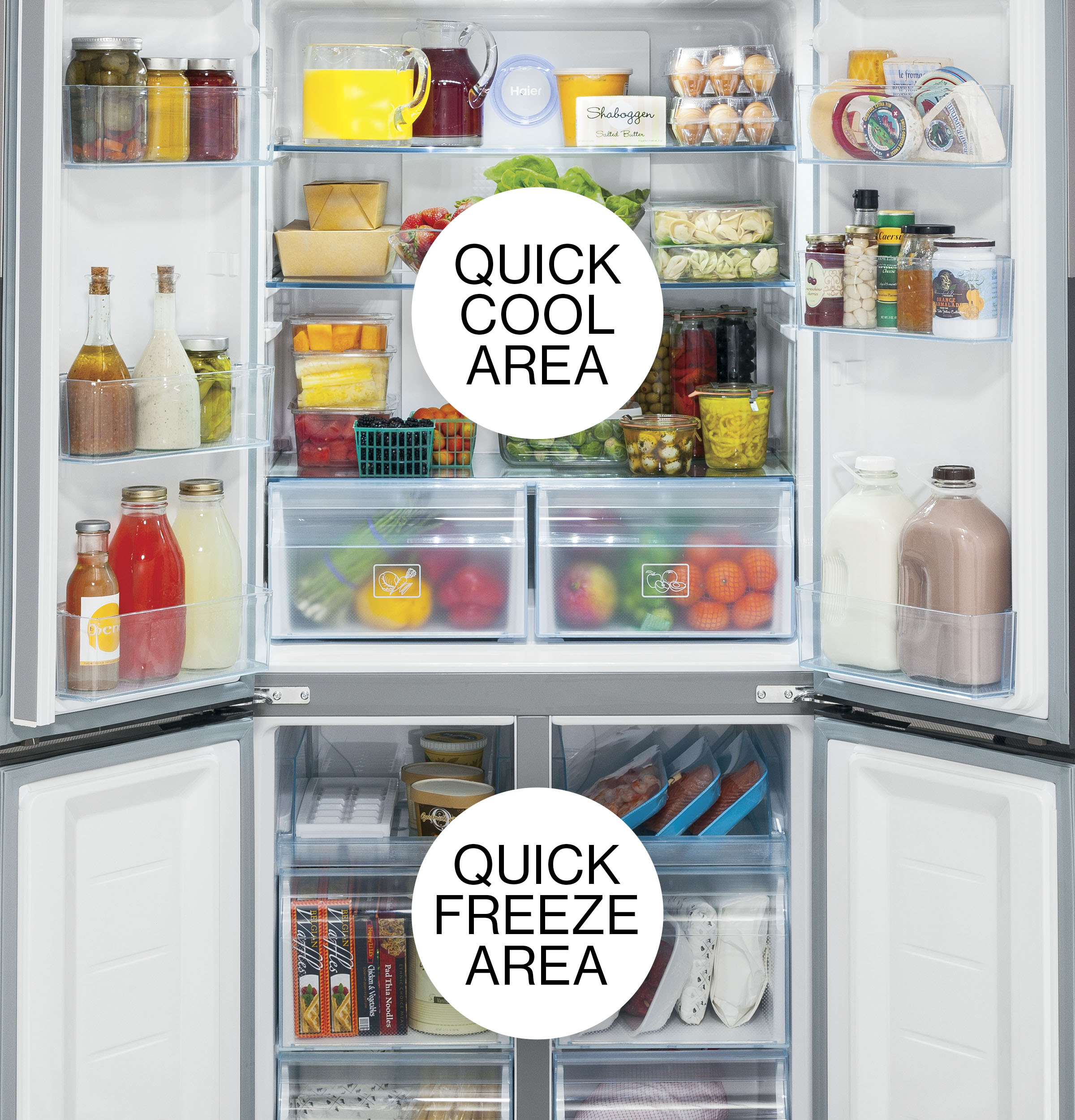 Refrigerador Haier de 16.8 pies cúbicos de profundidad de mostrador con congelador inferior y opción de fabricador de hielo (se vende por separado) (Acero inoxidable) Certificado ENERGY STAR QHE16HYPFS