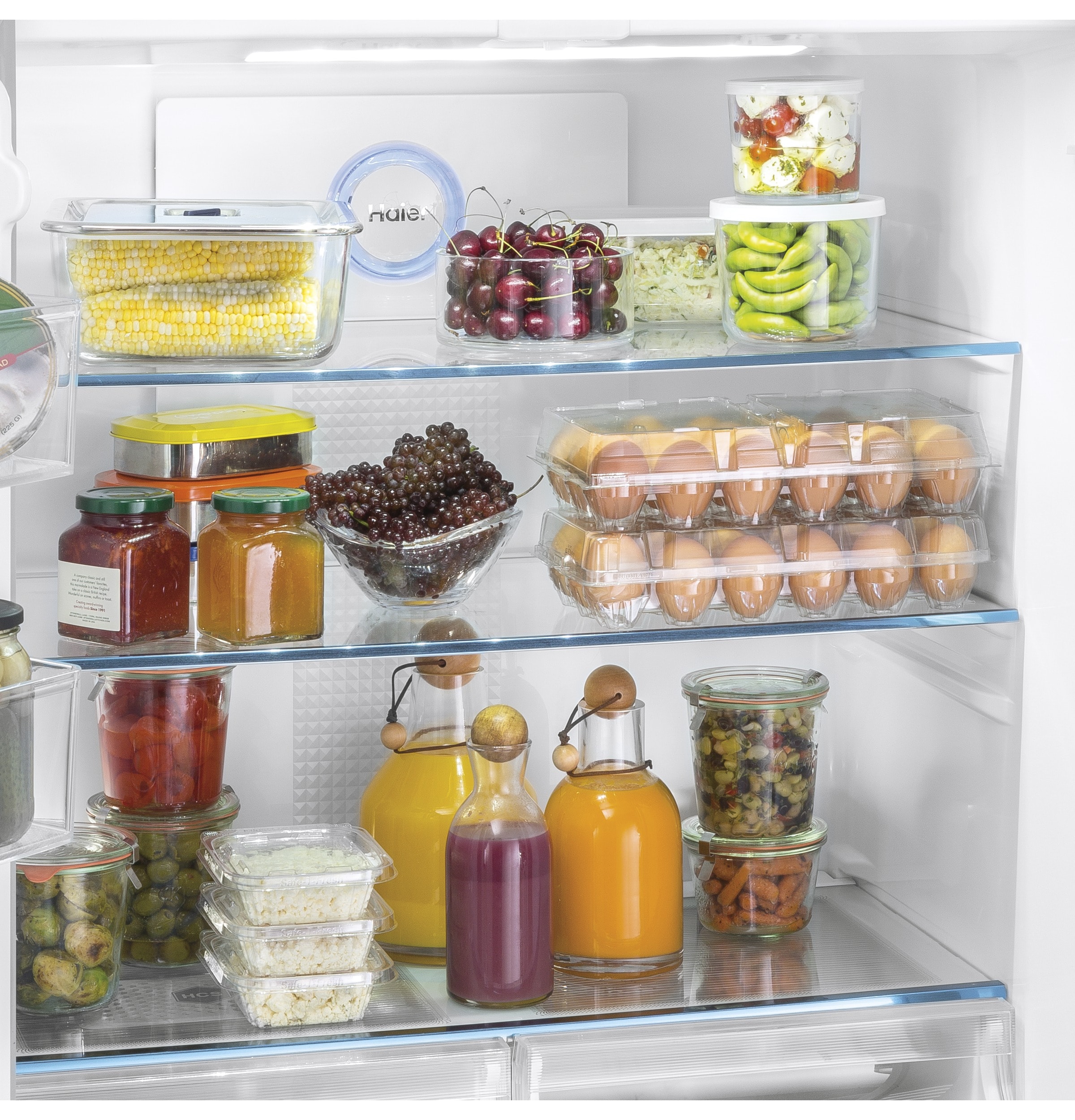 Refrigerador Haier de 16.8 pies cúbicos de profundidad de mostrador con congelador inferior y opción de fabricador de hielo (se vende por separado) (Acero inoxidable) Certificado ENERGY STAR QHE16HYPFS