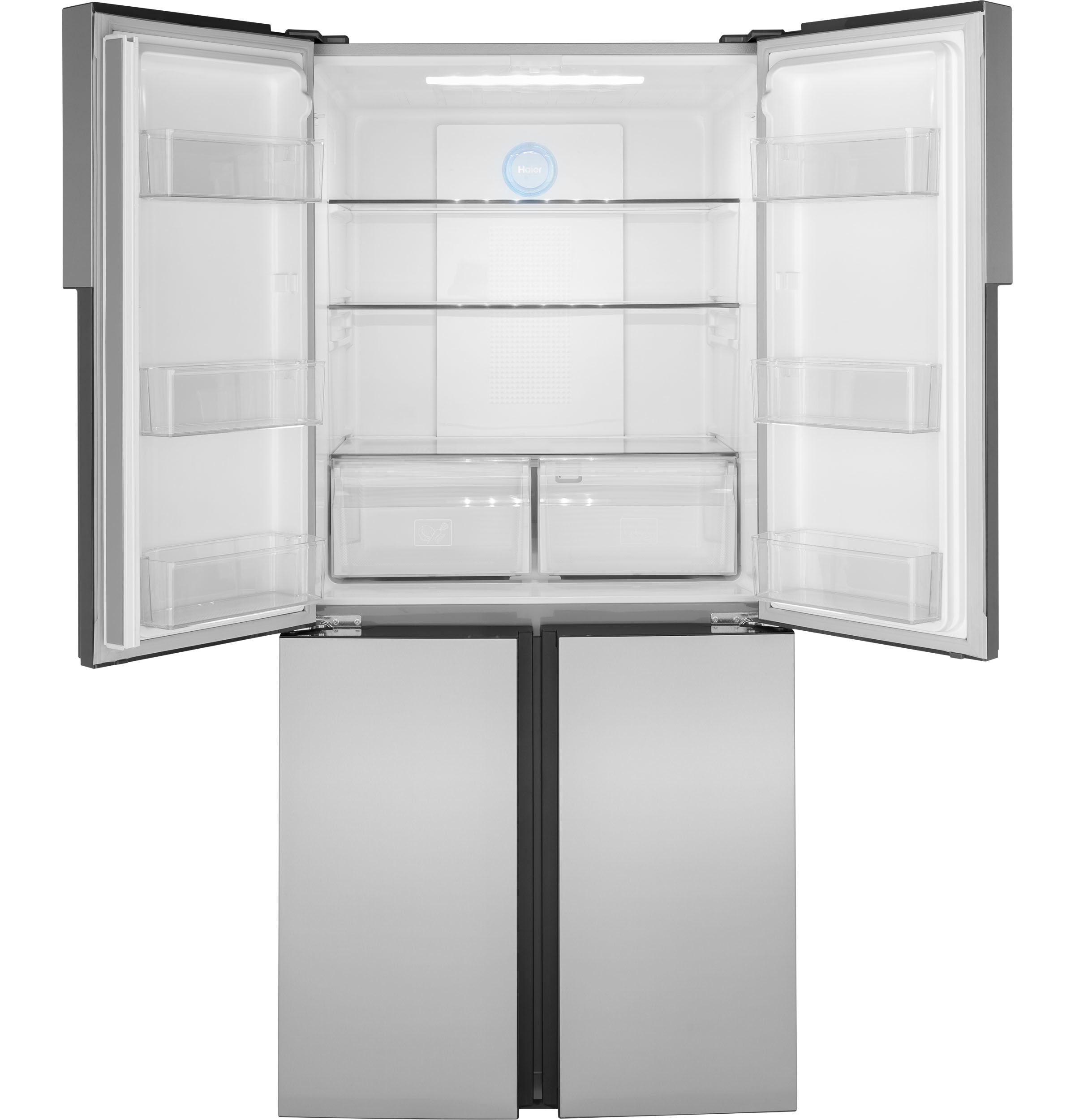 Refrigerador Haier de 16.8 pies cúbicos de profundidad de mostrador con congelador inferior y opción de fabricador de hielo (se vende por separado) (Acero inoxidable) Certificado ENERGY STAR QHE16HYPFS