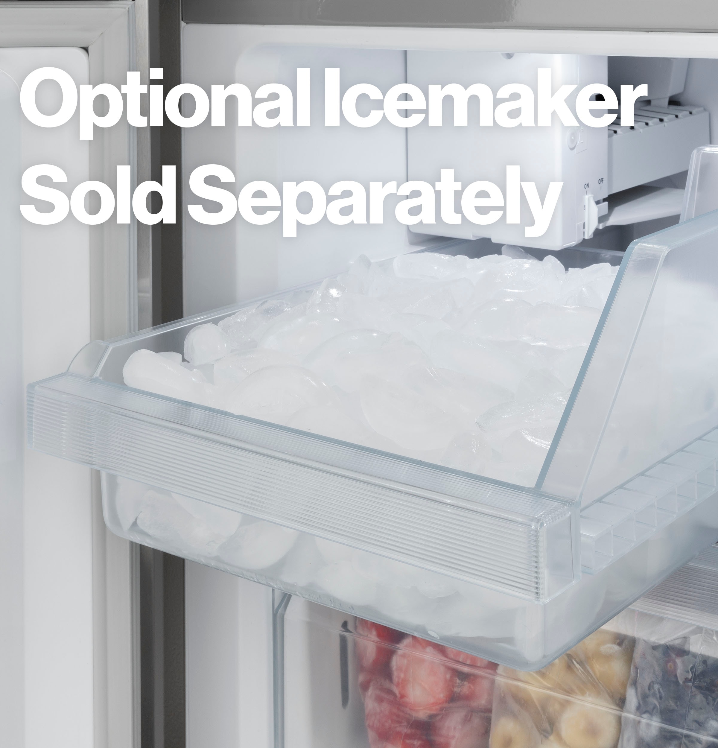 Refrigerador Haier de 16.8 pies cúbicos de profundidad de mostrador con congelador inferior y opción de fabricador de hielo (se vende por separado) (Acero inoxidable) Certificado ENERGY STAR QHE16HYPFS