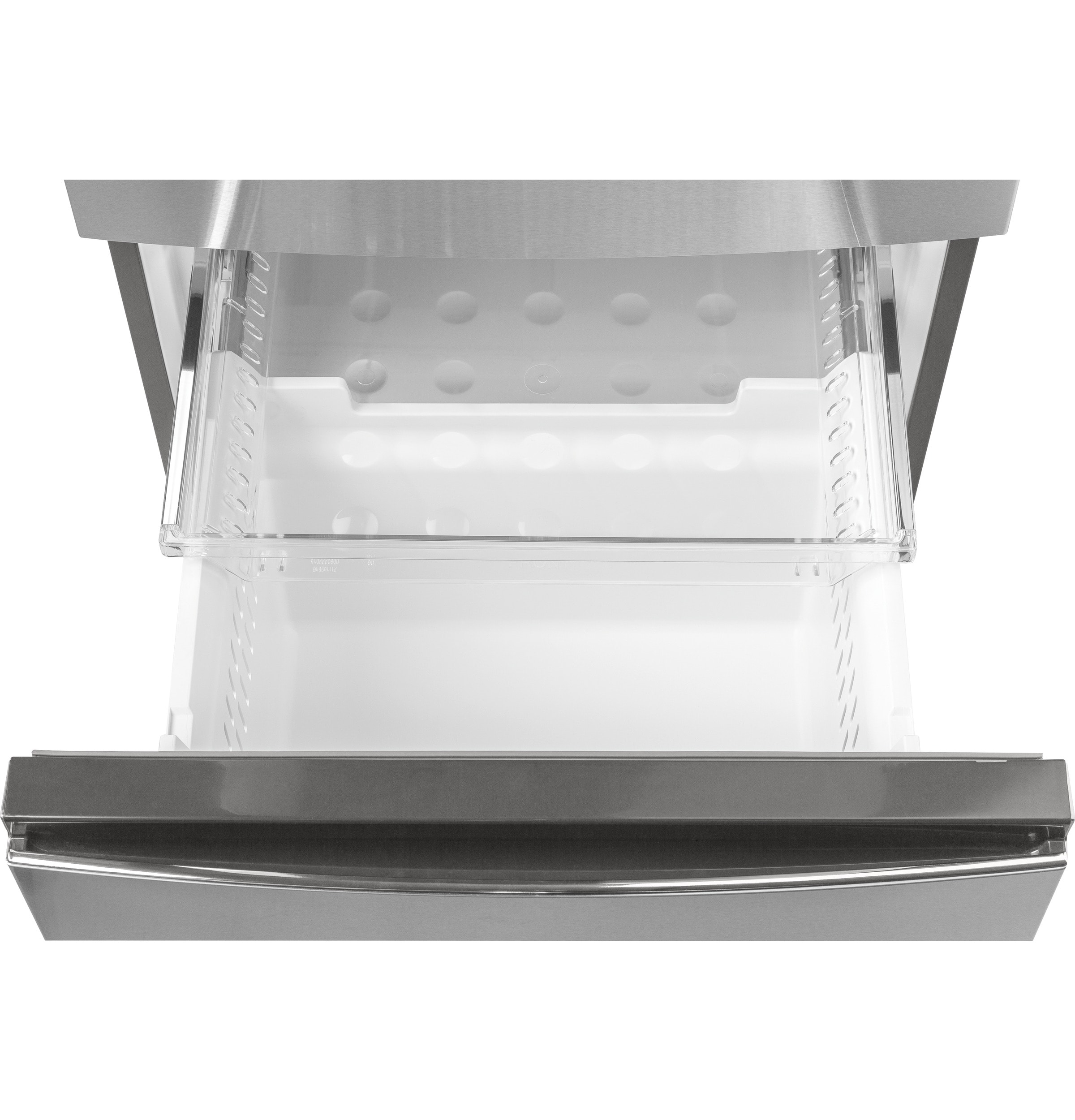 Refrigerador de fondo congelador GE de 11.9 pies cúbicos, con opción de fabricador de hielo (se vende por separado) en acero inoxidable certificado ENERGY STAR GLE12HSPSS