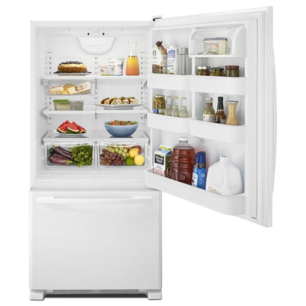 Refrigerador con congelador en la parte inferior de 22.1 pies cúbicos de profundidad estándar con opción para máquina de hielo (se vende por separado) (Blanco)