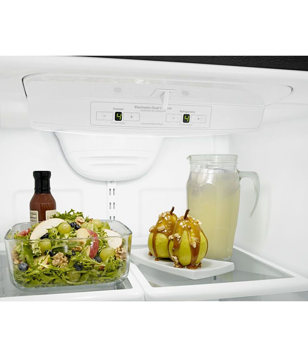 Refrigerador con congelador inferior de profundidad estándar de 22.1 pies cúbicos Amana con opción de fabricador de hielo (se vende por separado) (Negro) ABB2224BRB