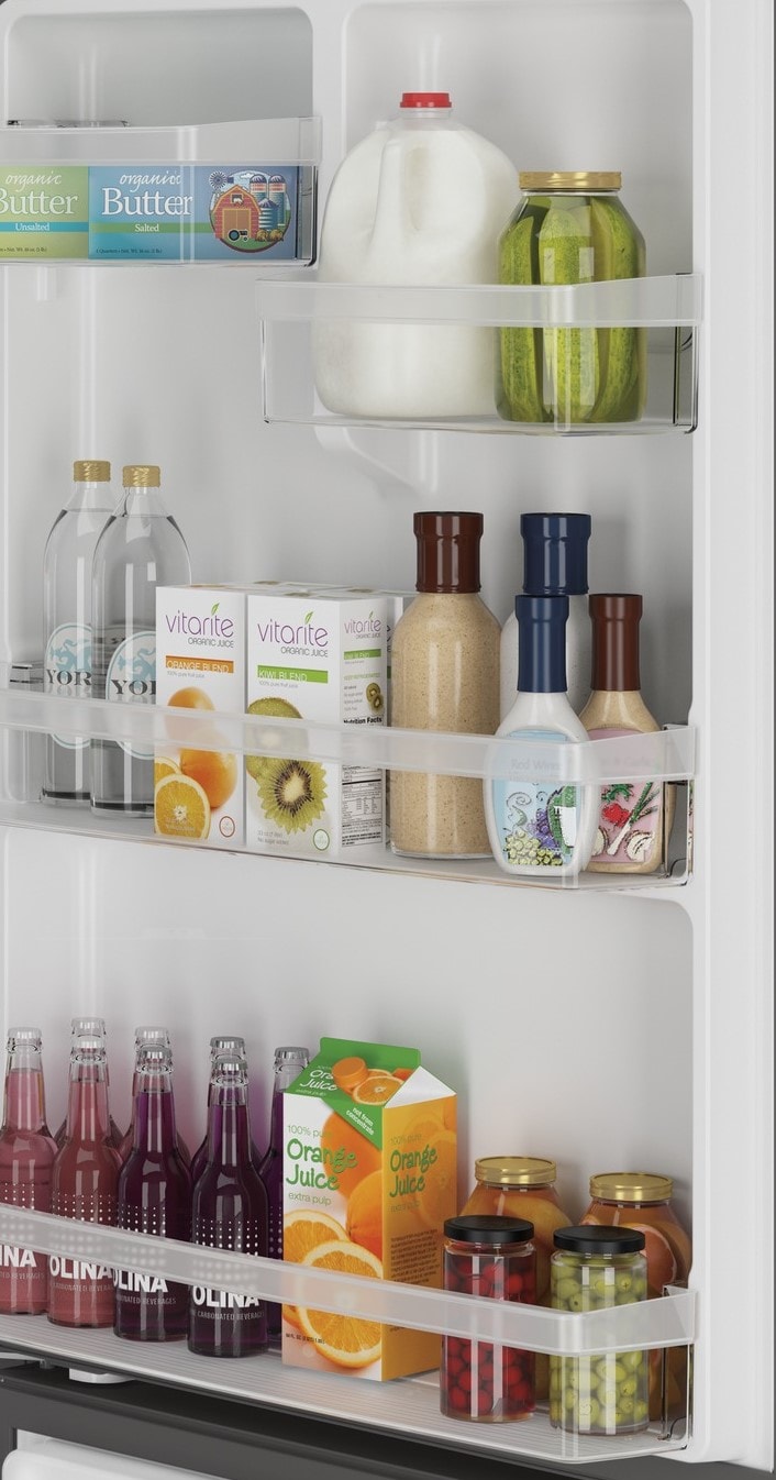 Refrigerador con congelador inferior estándar de 20.8 pies cúbicos GE con máquina de hielo opcional (se vende por separado) (Acero inoxidable) Certificado ENERGY STAR GBE21DYKFS