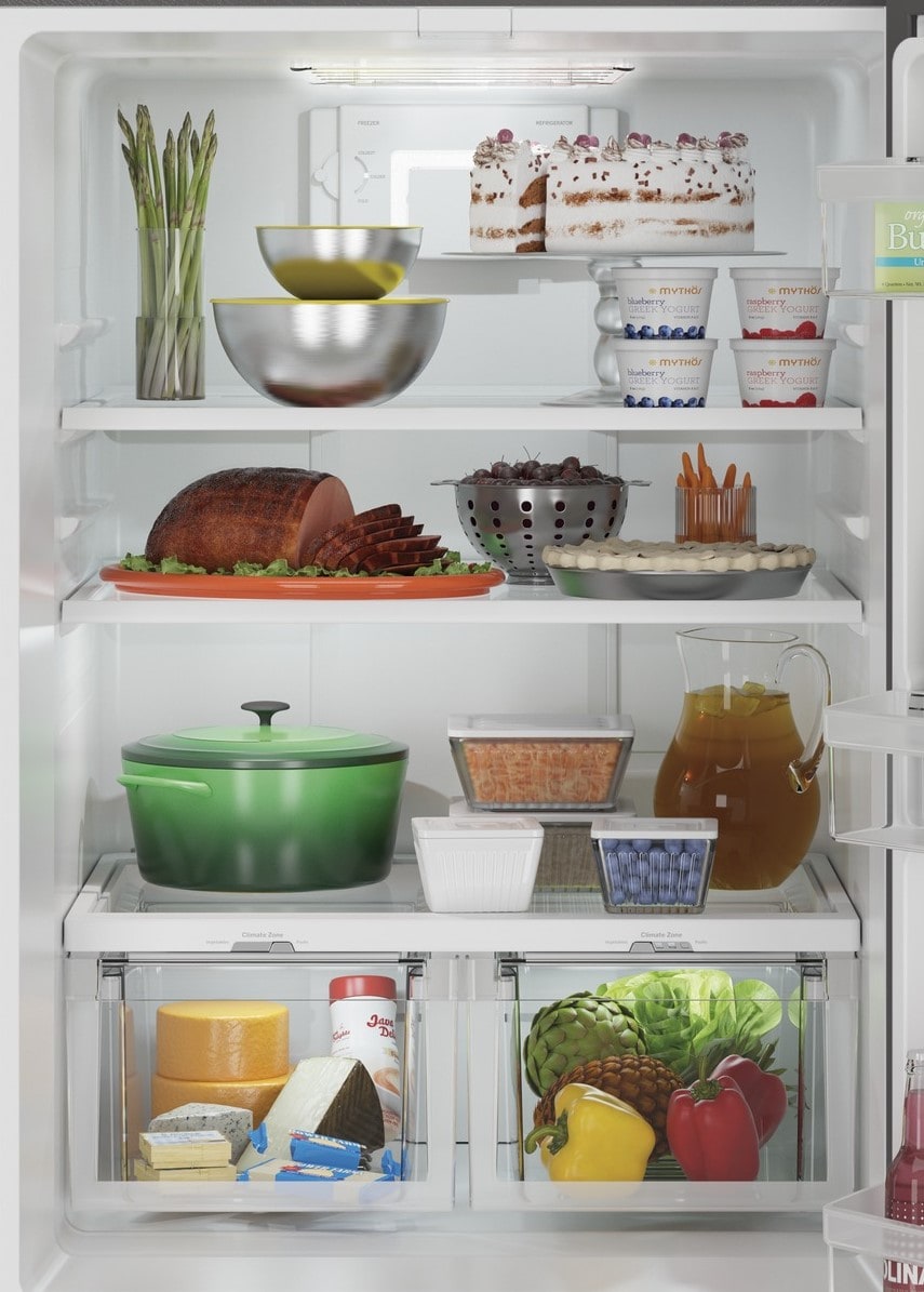 Refrigerador con congelador inferior estándar de 20.8 pies cúbicos GE con máquina de hielo opcional (se vende por separado) (Acero inoxidable) Certificado ENERGY STAR GBE21DYKFS