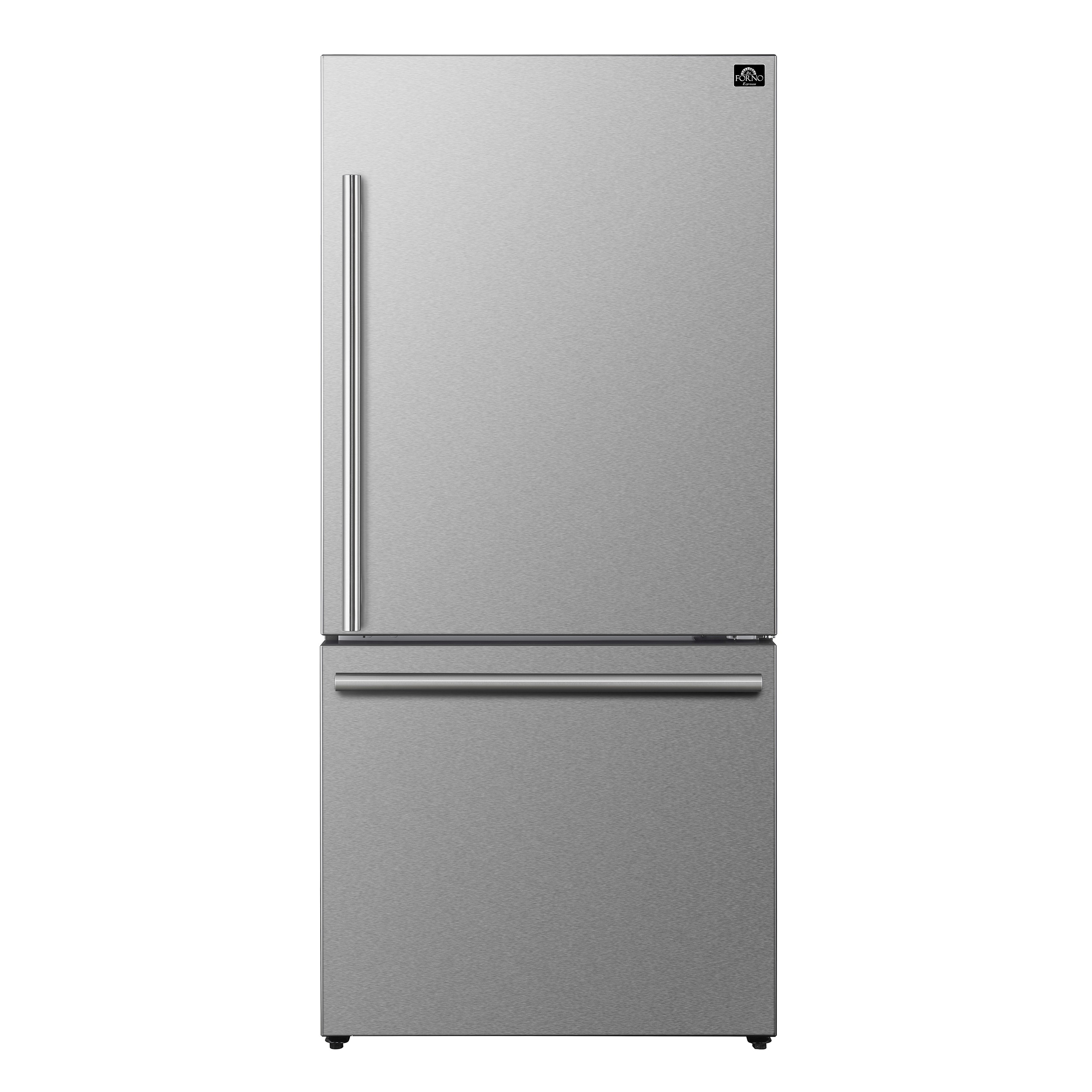 Refrigerador Stainless Steel con Congelador Inferior de Profundidad al Mostrador de 17.2 Pies Cúbicos FORNO Milano Espresso Certificado ENERGY STAR FFFFD1785-31S