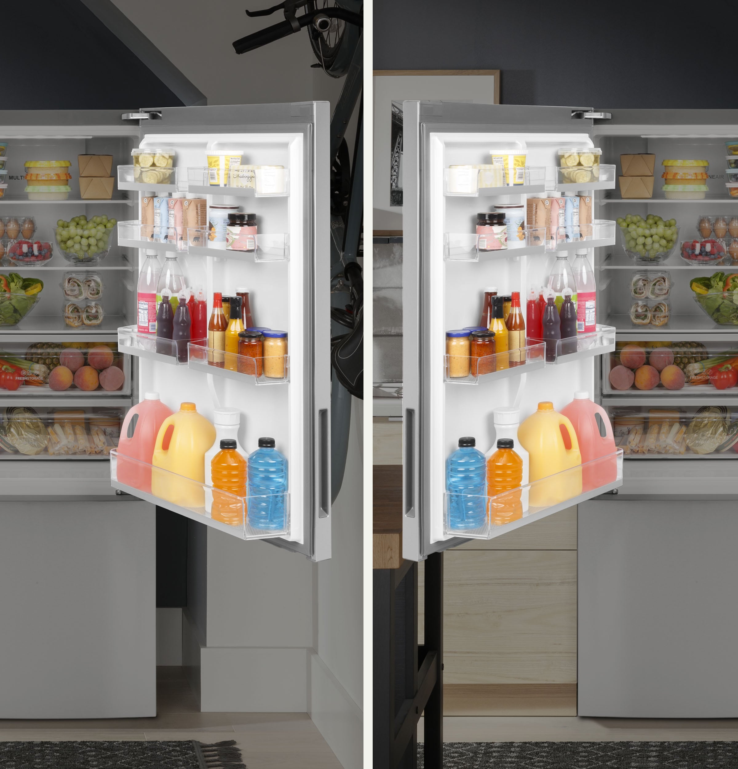 Refrigerador de fondo congelador estándar de 15 pies cúbicos de acero inoxidable - Certificado ENERGY STAR