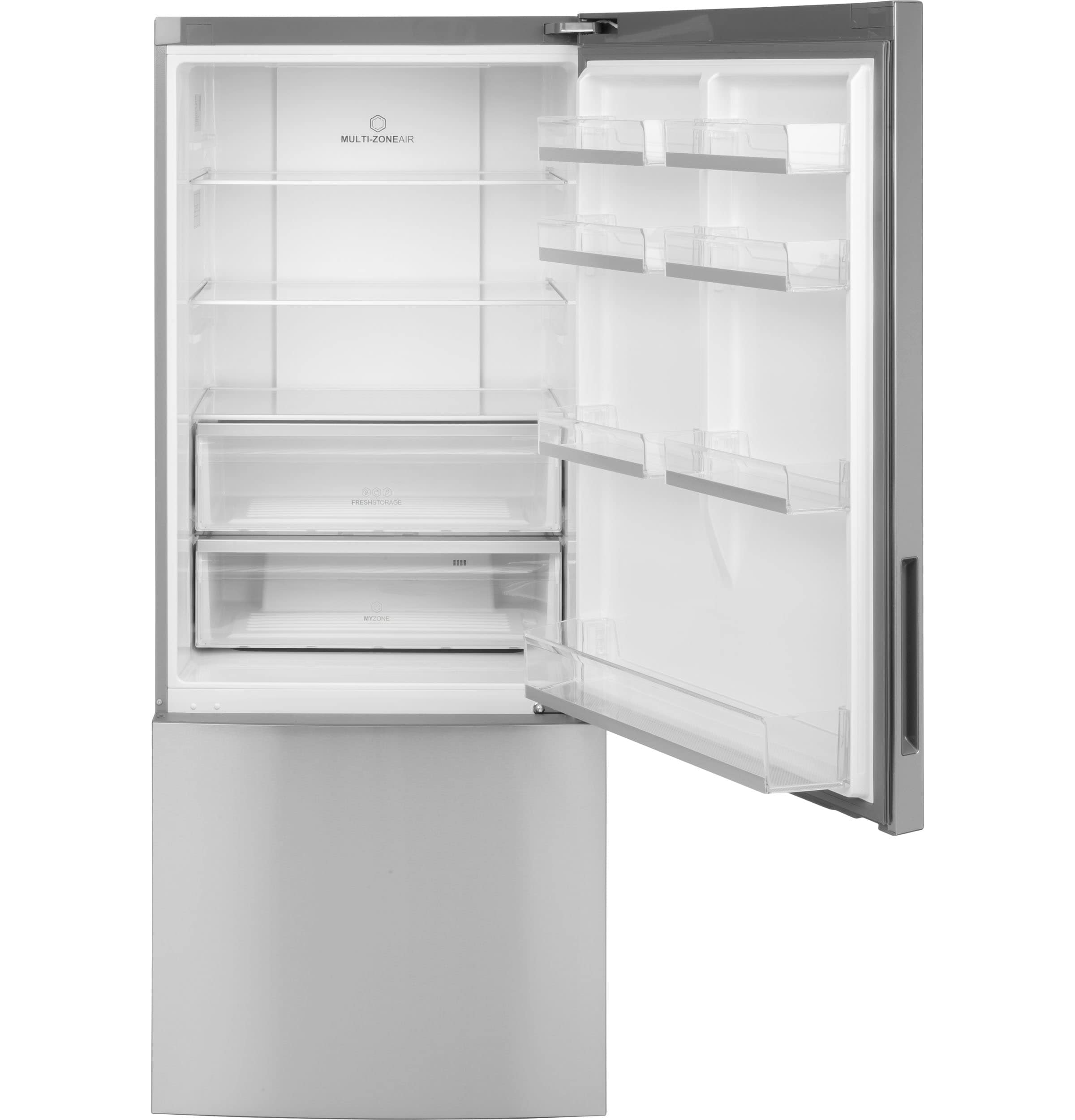 Refrigerador de fondo congelador estándar de 15 pies cúbicos de acero inoxidable - Certificado ENERGY STAR