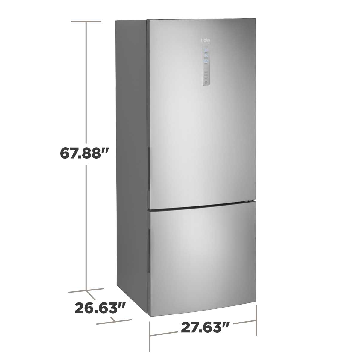 Refrigerador de fondo congelador estándar de 15 pies cúbicos de acero inoxidable - Certificado ENERGY STAR
