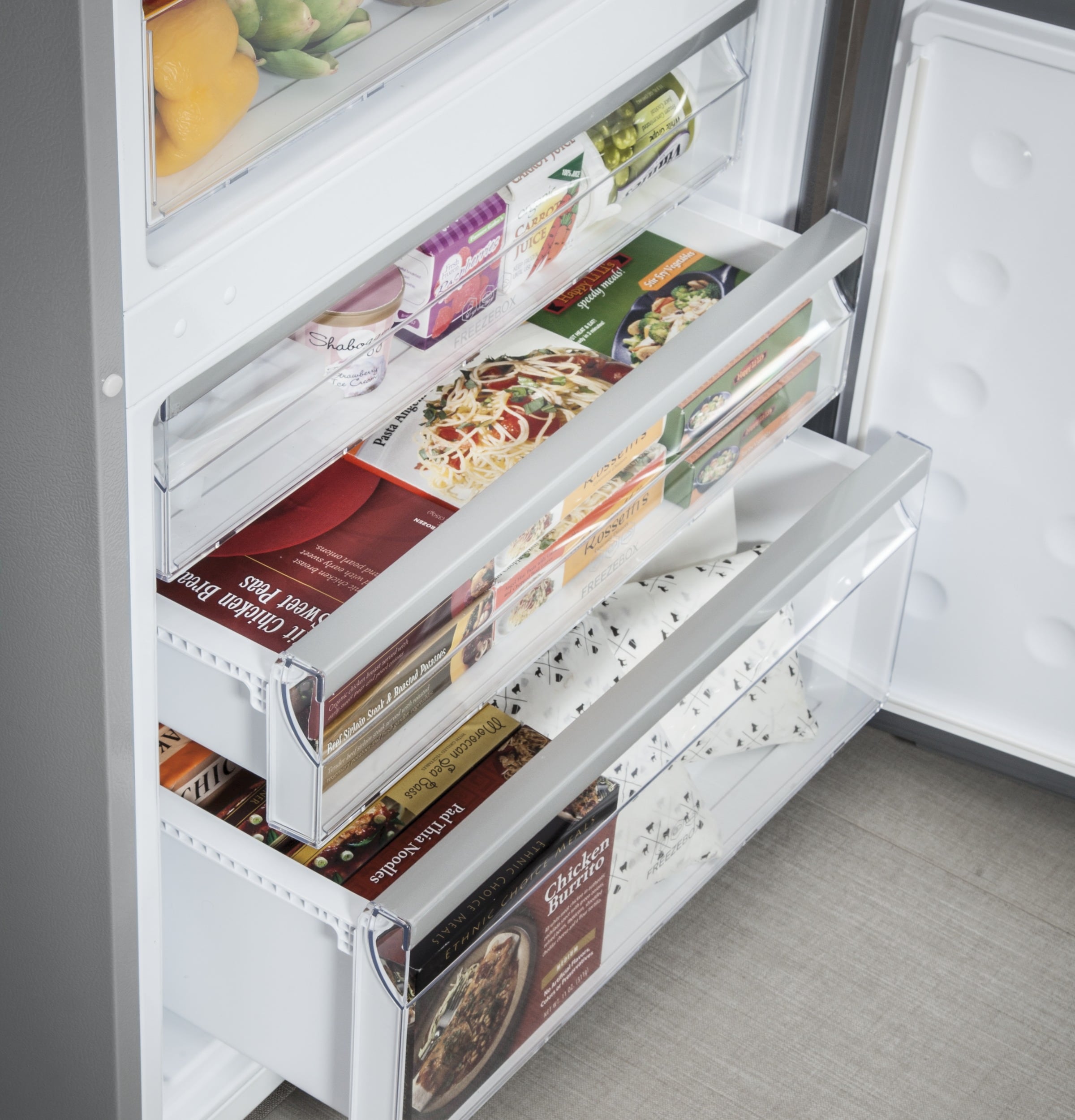 Refrigerador de fondo congelador estándar de 15 pies cúbicos de acero inoxidable - Certificado ENERGY STAR