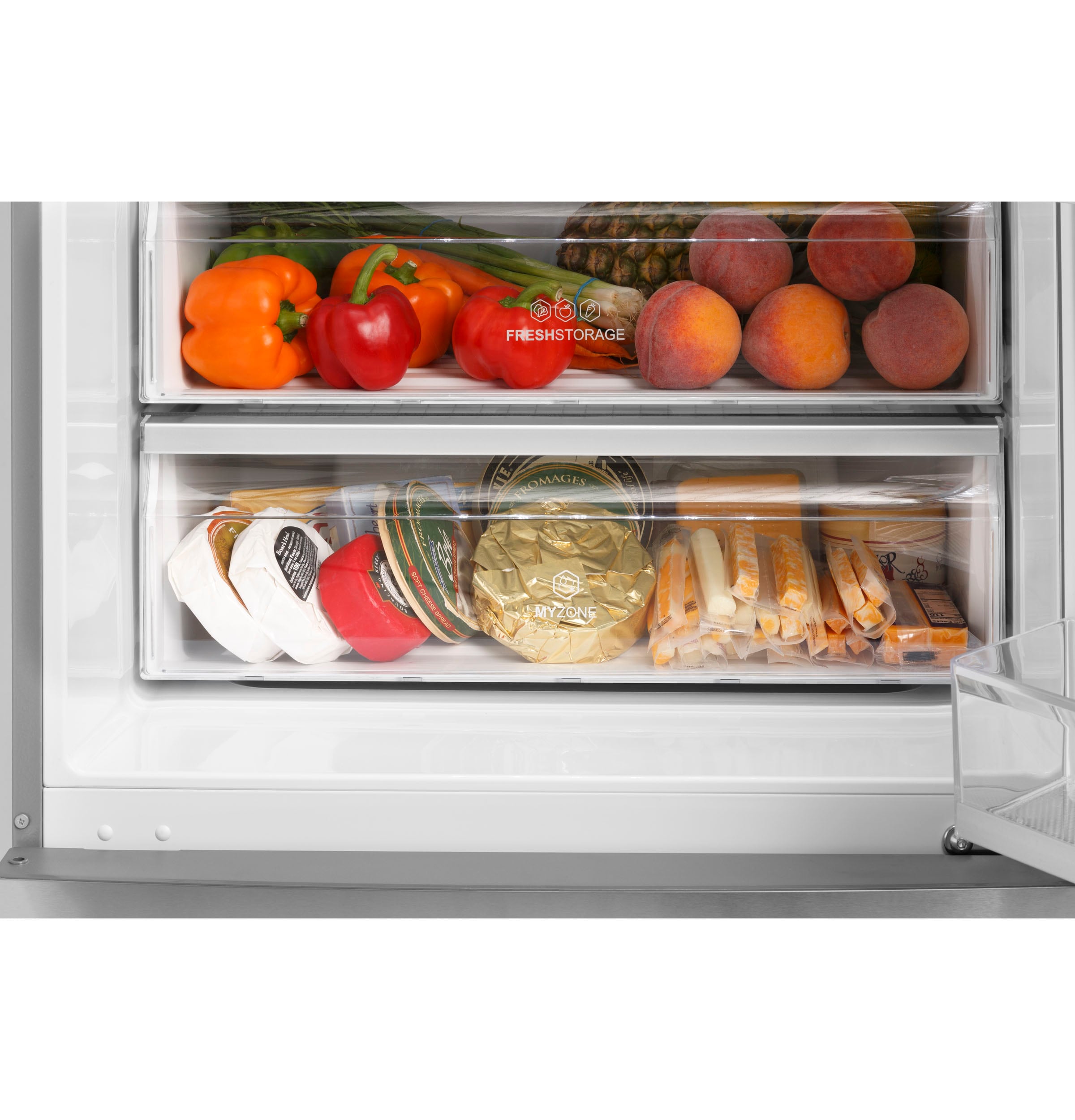 Refrigerador de fondo congelador estándar de 15 pies cúbicos de acero inoxidable - Certificado ENERGY STAR