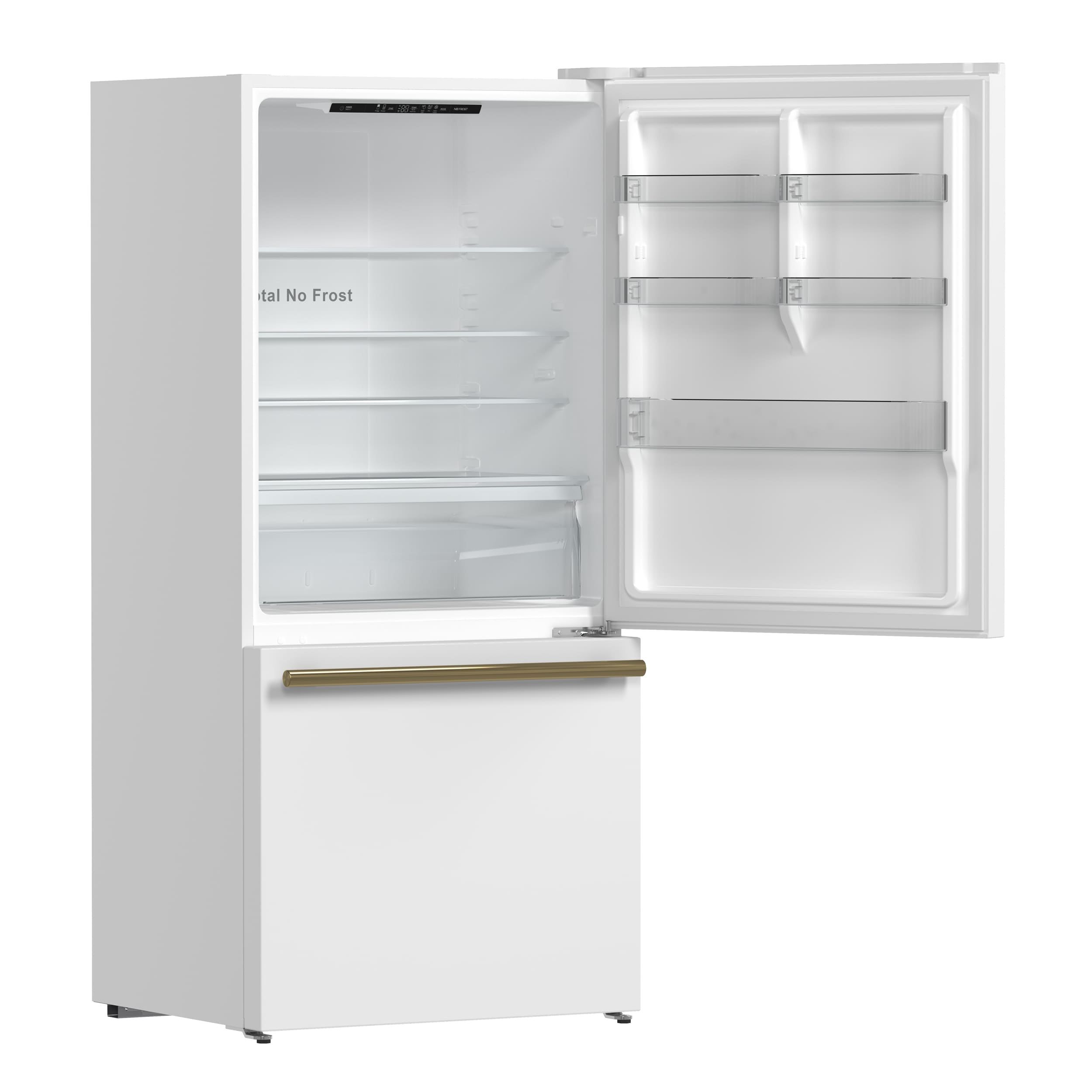 Refrigerador con congelador inferior de profundidad de mostrador de 17.2 pies cúbicos en color blanco, certificado ENERGY STAR
