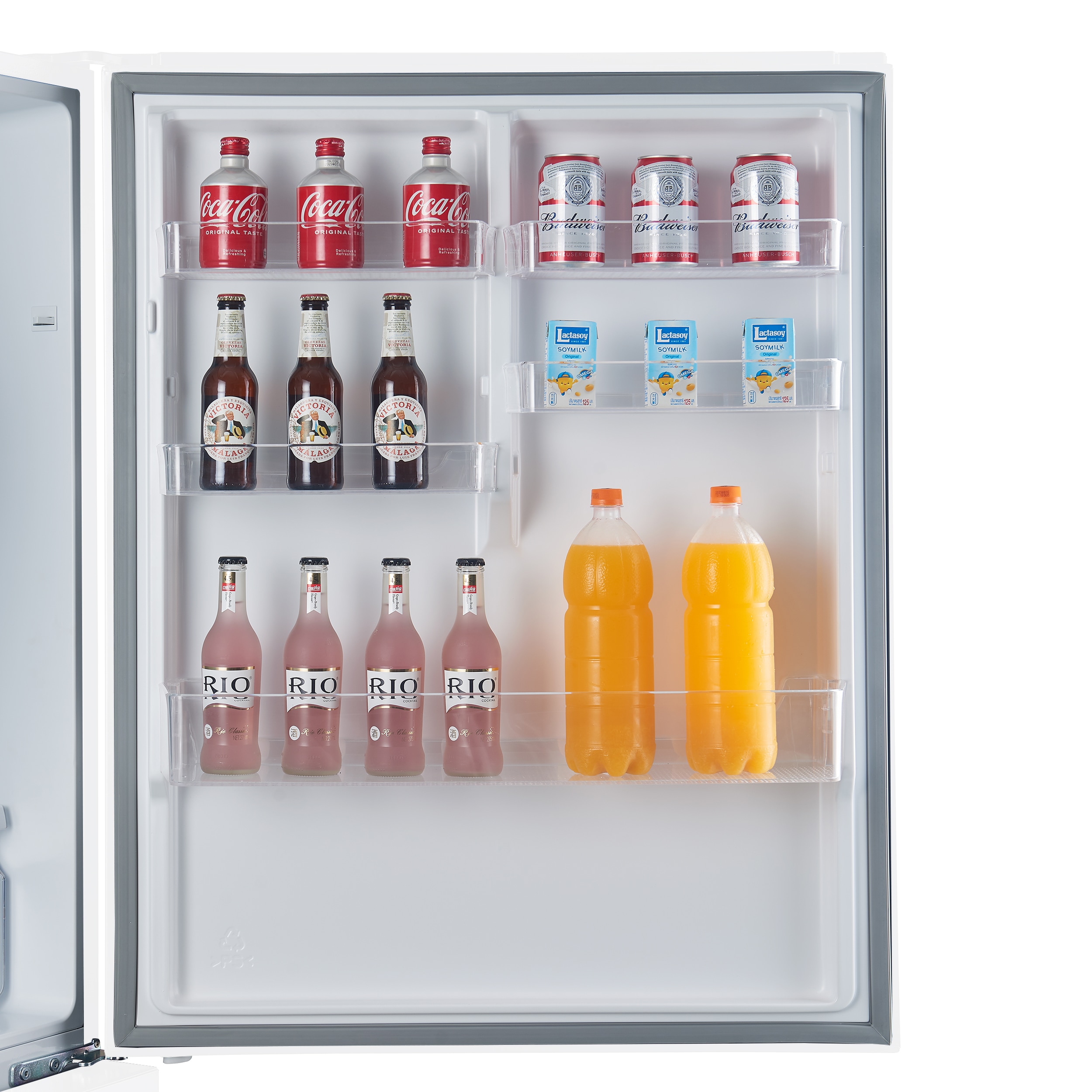 Refrigerador con congelador inferior de profundidad de mostrador de 17.2 pies cúbicos en color blanco, certificado ENERGY STAR