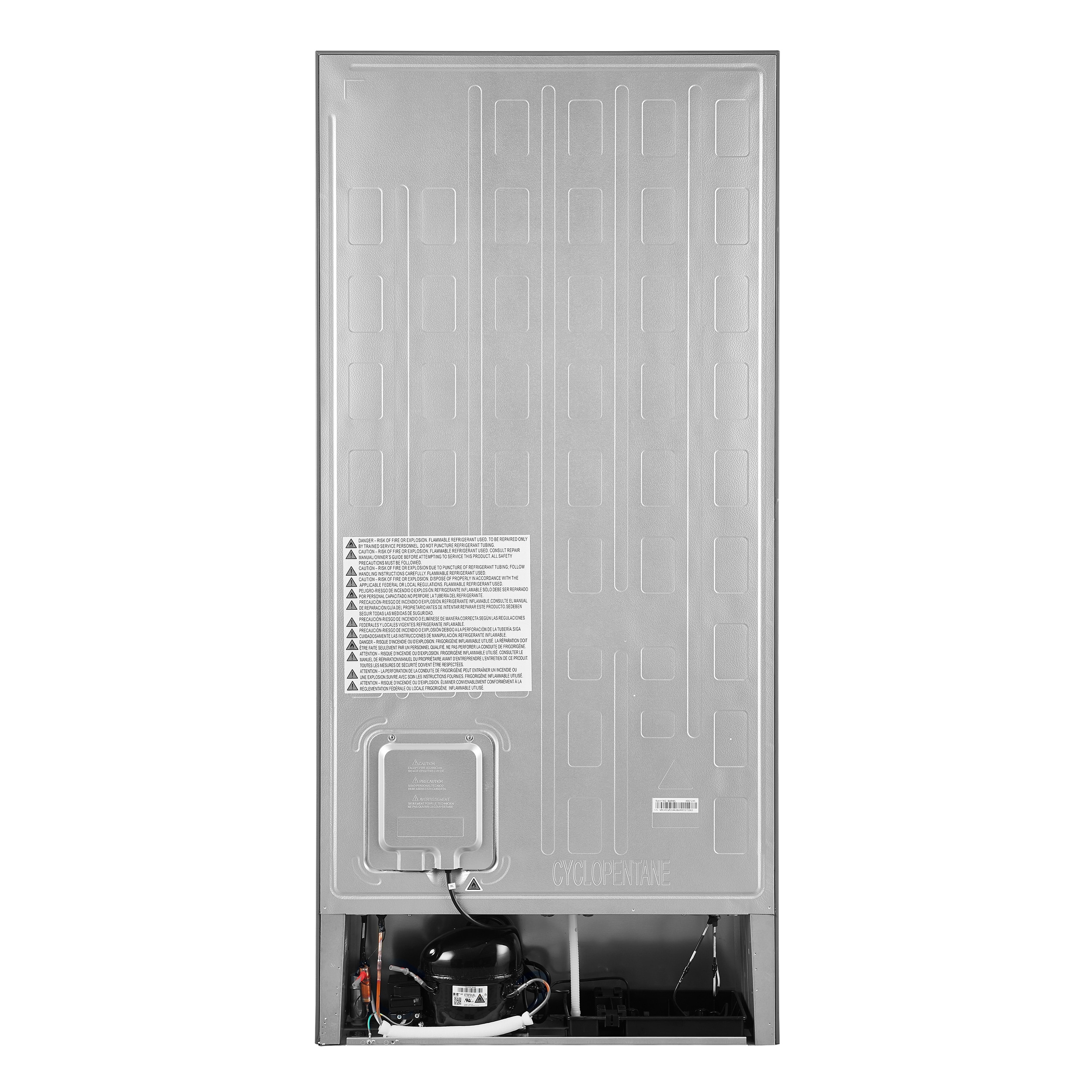 Refrigerador con congelador inferior de profundidad de mostrador de 17.2 pies cúbicos en color blanco, certificado ENERGY STAR