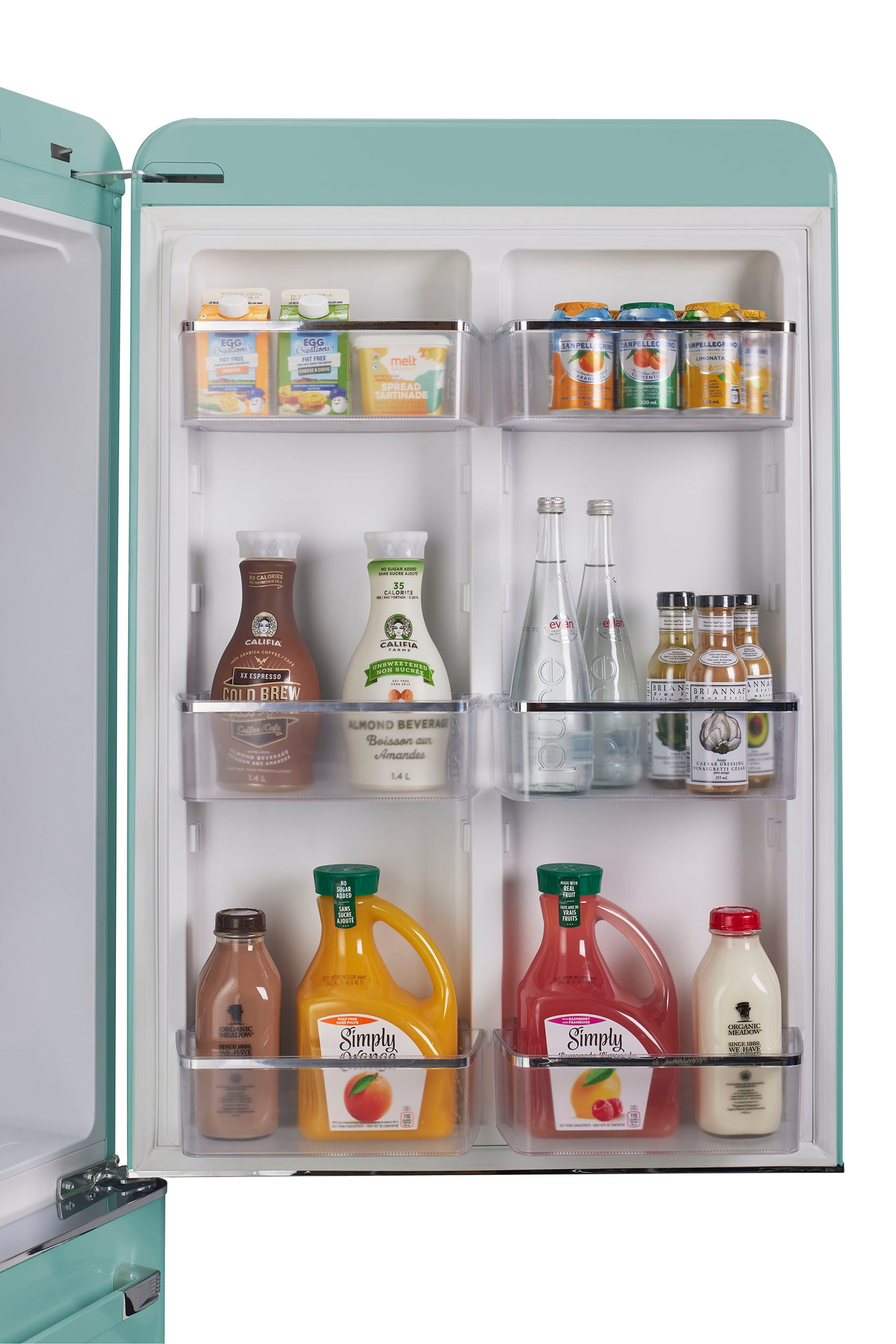Refrigerador Retro Clásico ÚNICO de 17.7 pies cúbicos de Profundidad de Mostrador con Congelador Inferior y Fabricador de Hielo (Turquesa Bruma Oceánica) Certificado ENERGY STAR UGP-510L T AC