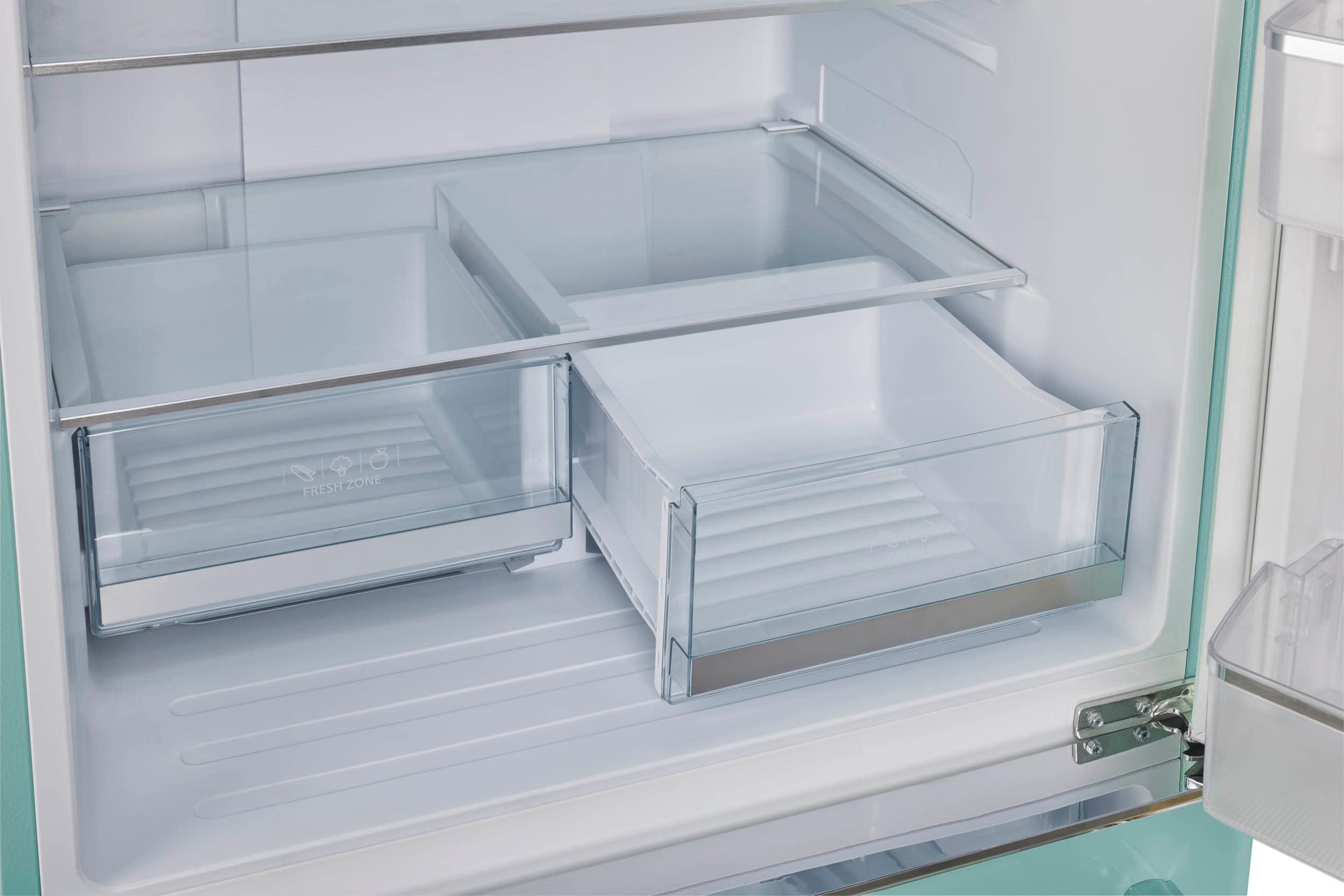 Refrigerador Retro Clásico ÚNICO de 17.7 pies cúbicos de Profundidad de Mostrador con Congelador Inferior y Fabricador de Hielo (Turquesa Bruma Oceánica) Certificado ENERGY STAR UGP-510L T AC