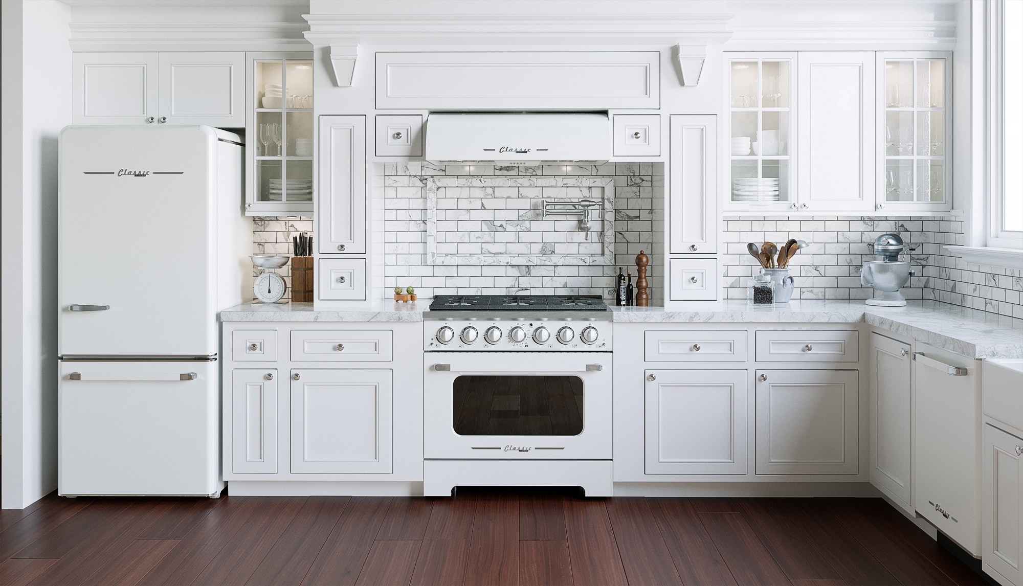 Refrigerador Retro Clásico ÚNICO de 17.7 Pies Cúbicos con Congelador Inferior y Hacedor de Hielo (Blanco Malvavisco) Certificado ENERGY STAR UGP-510L W AC