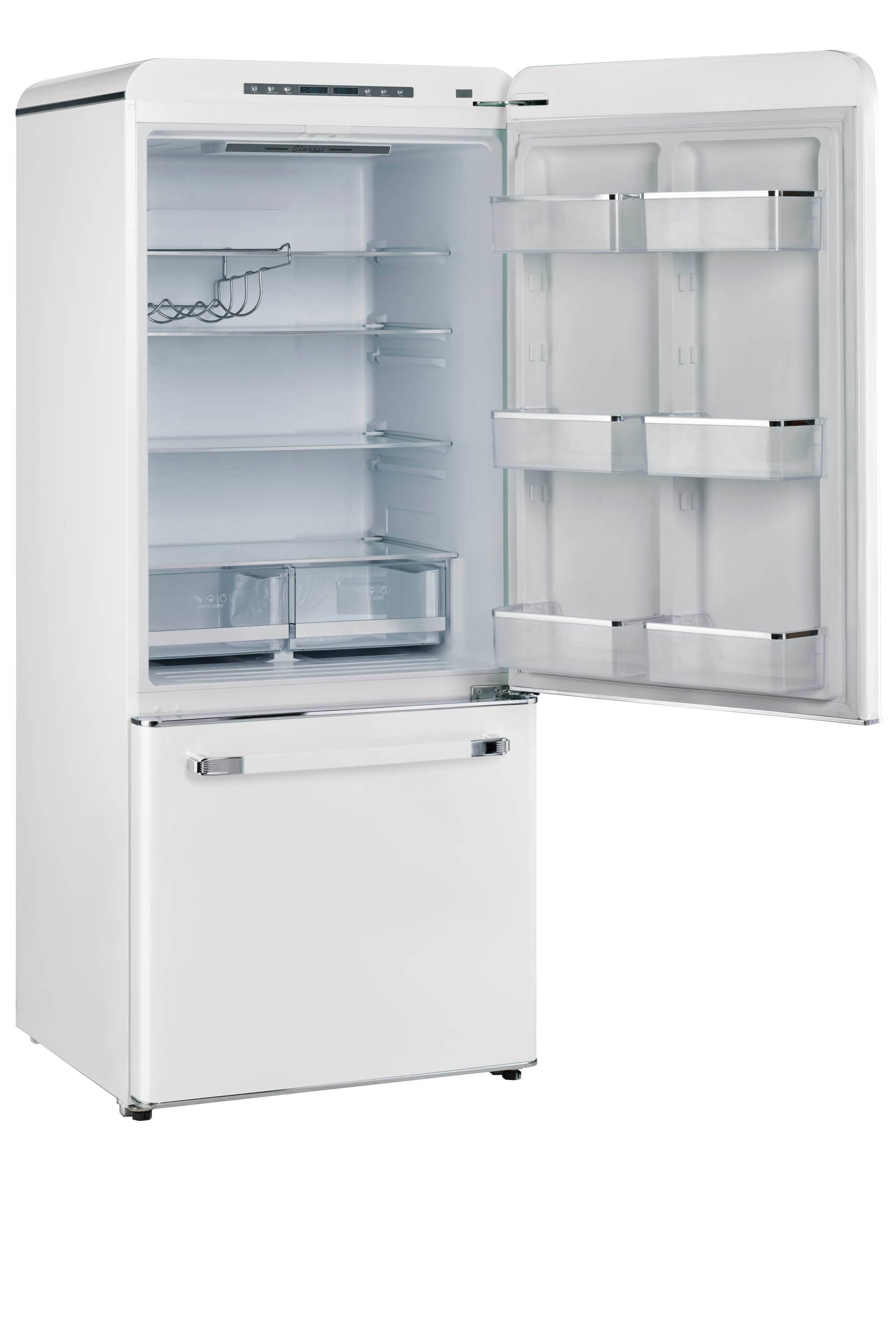 Refrigerador Retro Clásico ÚNICO de 17.7 Pies Cúbicos con Congelador Inferior y Hacedor de Hielo (Blanco Malvavisco) Certificado ENERGY STAR UGP-510L W AC