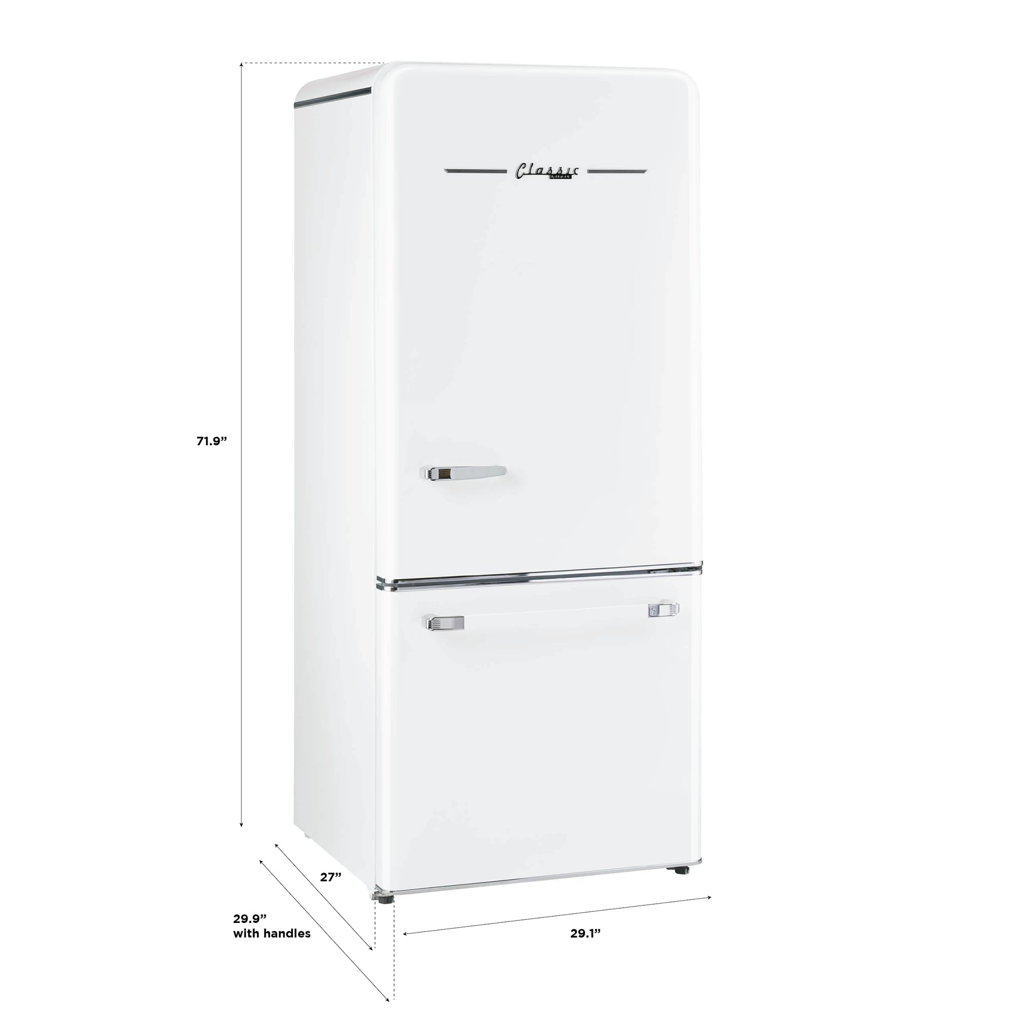 Refrigerador Retro Clásico ÚNICO de 17.7 Pies Cúbicos con Congelador Inferior y Hacedor de Hielo (Blanco Malvavisco) Certificado ENERGY STAR UGP-510L W AC