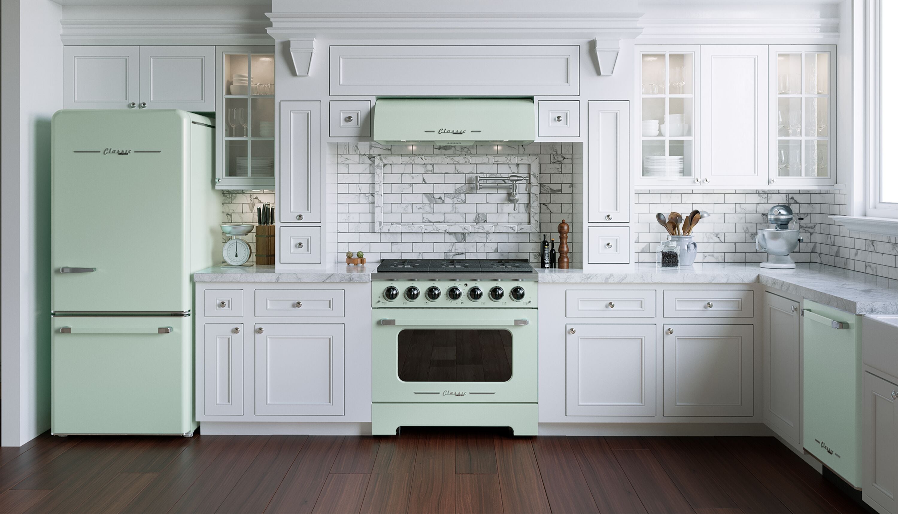 Refrigerador ÚNICO clásico retro de 17.7 pies cúbicos con congelador inferior de profundidad de mostrador y fabricador de hielo (Verde Menta Verano) Certificado ENERGY STAR UGP-510L LG AC