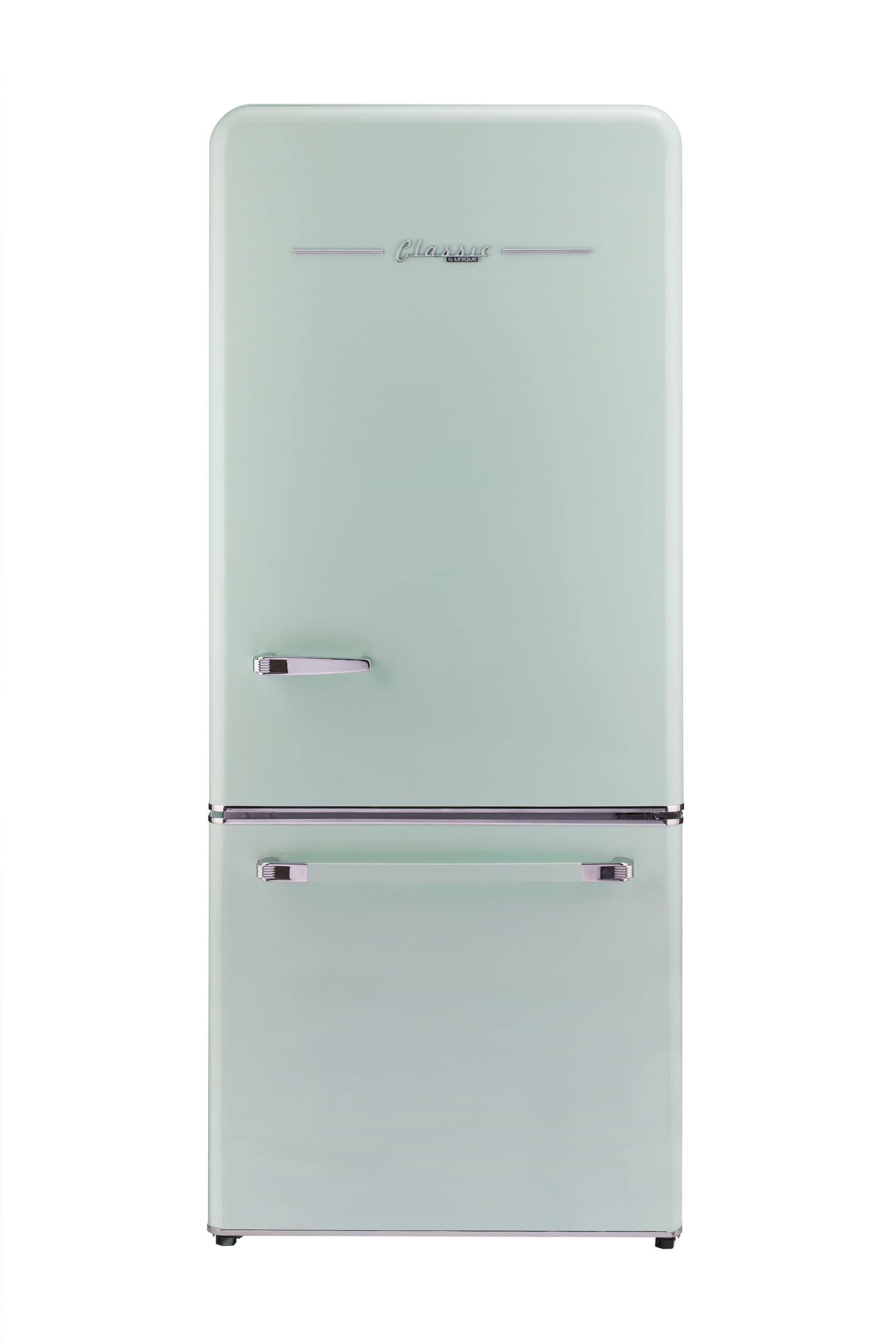 Refrigerador ÚNICO clásico retro de 17.7 pies cúbicos con congelador inferior de profundidad de mostrador y fabricador de hielo (Verde Menta Verano) Certificado ENERGY STAR UGP-510L LG AC