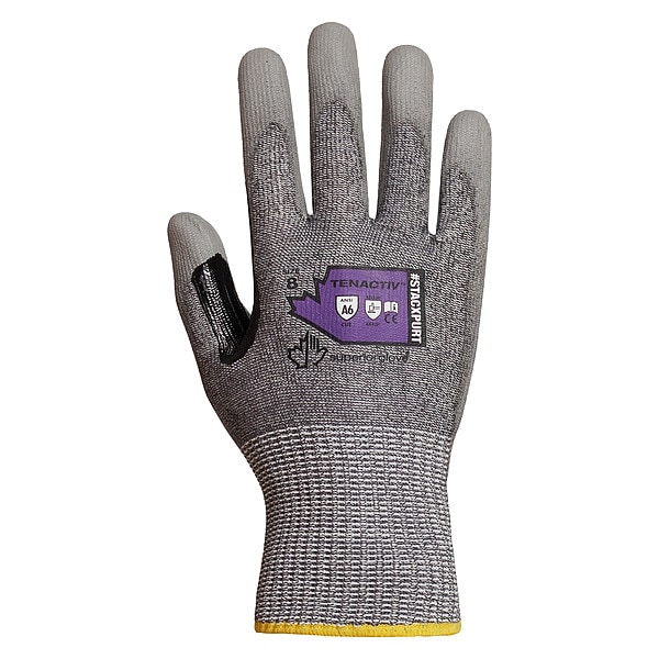 Guantes recubiertos resistentes a cortes de Superior Glove, Nivel de corte A6, 13 ga, negro, 9 - STACXPURT-9