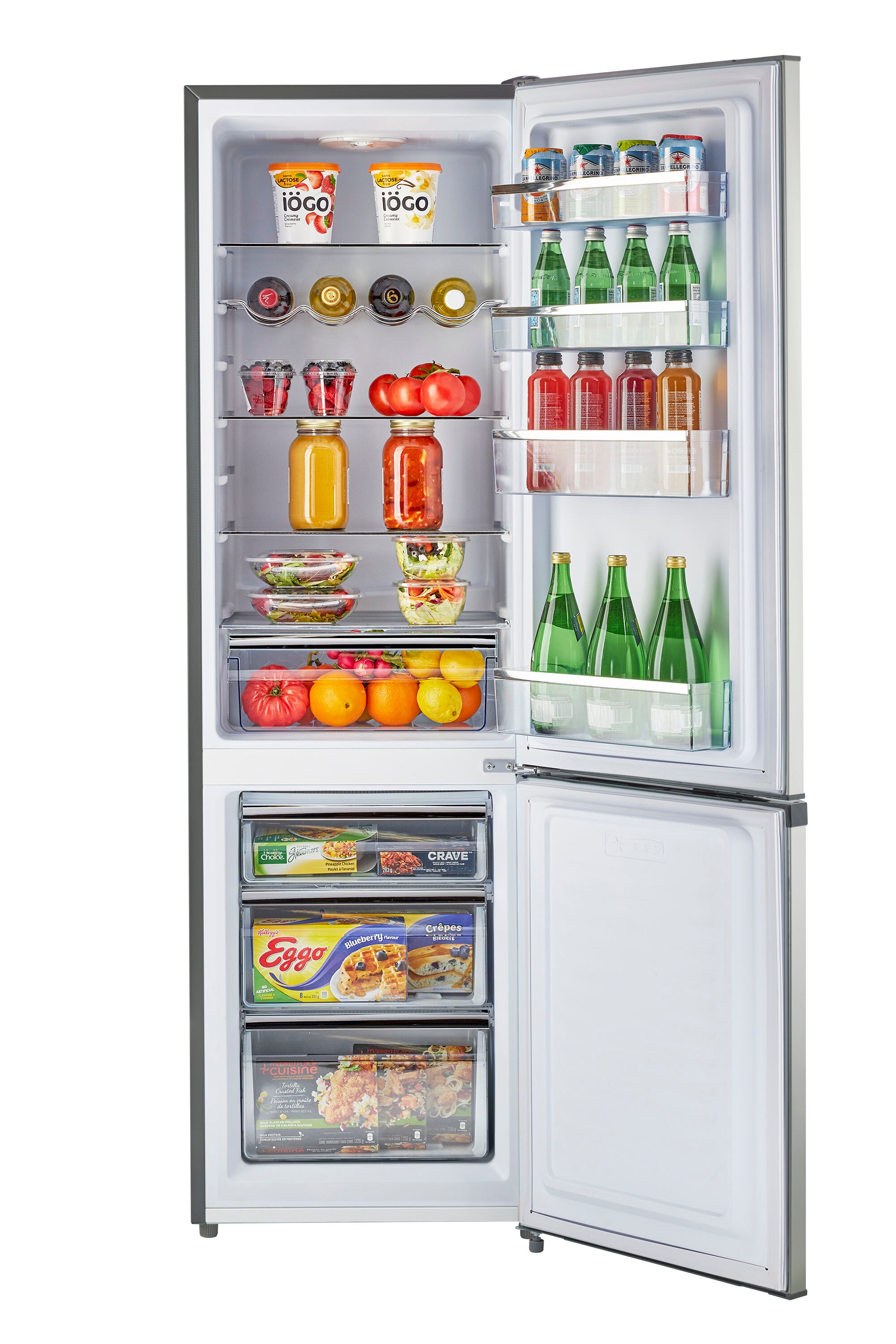 Refrigerador de Acero Inoxidable con Congelador Inferior de Profundidad al Mostrador de 8.7 Pies Cúbicos de Prestigio Único - Certificado ENERGY STAR