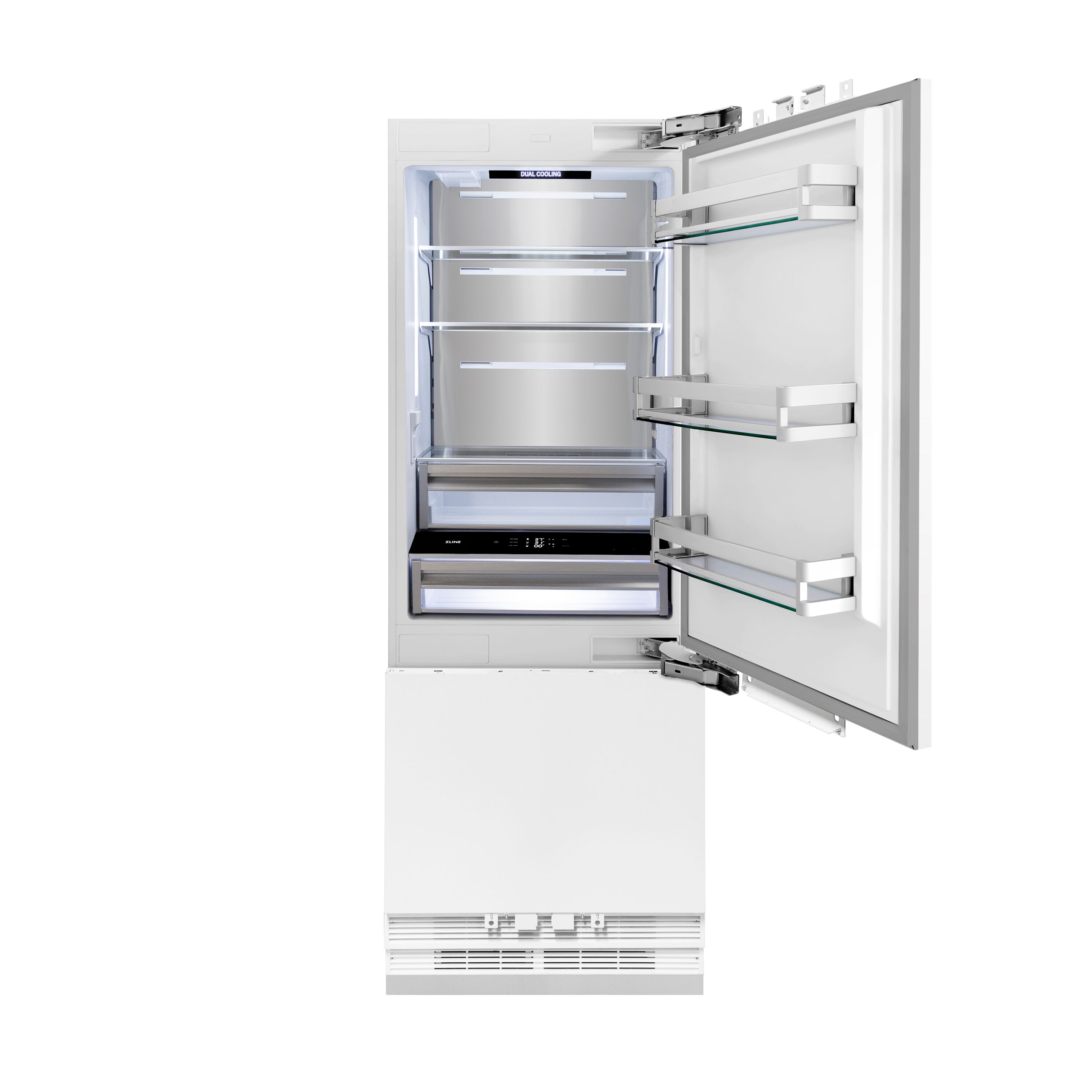 Refrigerador empotrado de fondo congelador y fábrica de hielo, de 16.1 pies cúbicos de ZLINE KITCHEN & BATH, certificado ENERGY STAR (Panel listo) RBIVZ-30-CB