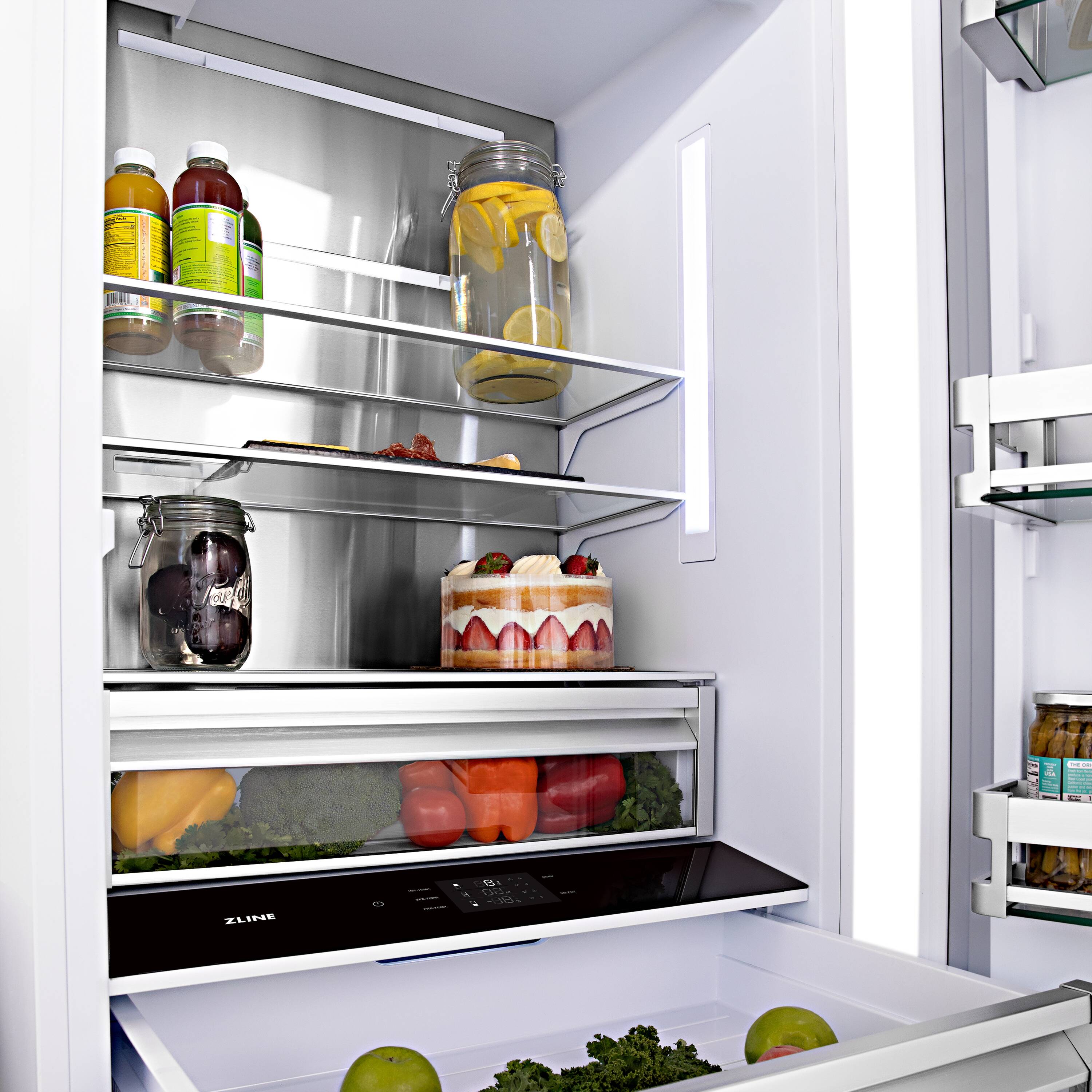 Refrigerador empotrado de fondo libre con fabricador de hielo de 16.1 pies cúbicos de ZLINE KITCHEN & BATH (listo para panel) Certificado ENERGY STAR RBIVZ-30-MB.