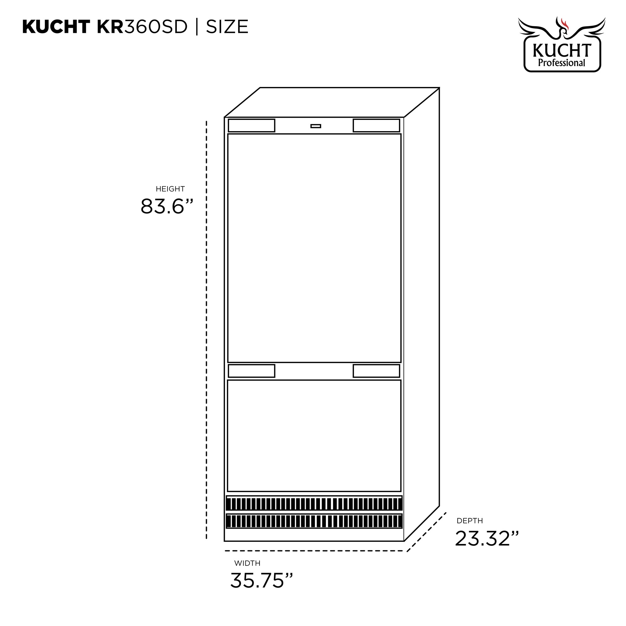 Refrigerador Empotrable de Profundidad de Mostrador de 19.8 pies cúbicos con Congelador Inferior y Fabricador de Hielo (Blanco) Certificado ENERGY STAR