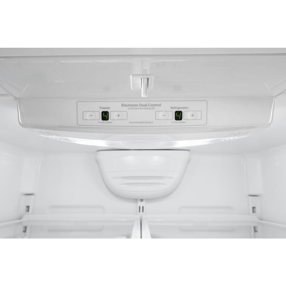 Refrigerador de fondo congelador estándar de 22.1 pies cúbicos de Whirlpool con fabricador de hielo (negro inoxidable resistente a huellas) certificado ENERGY STAR WRB322DMHV