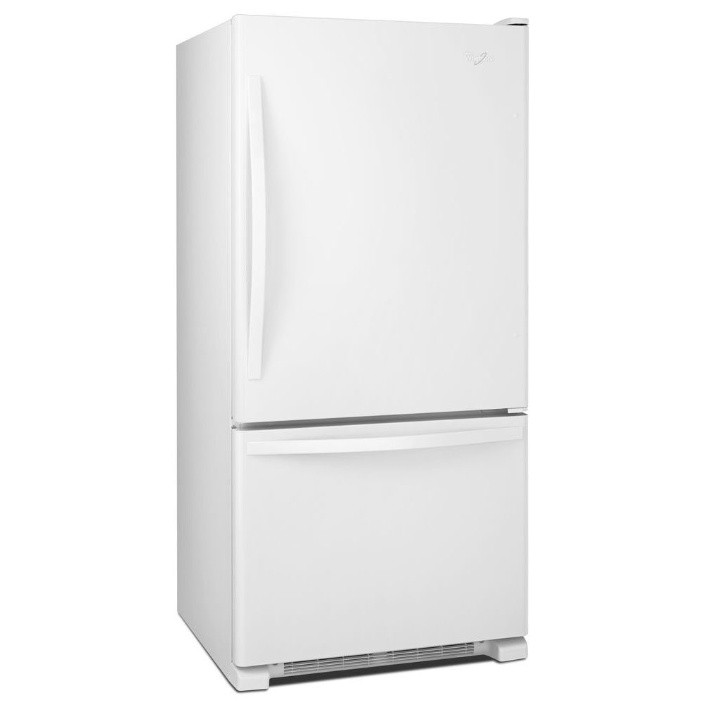 Refrigerador de fondo congelador estándar Whirlpool de 22.07 pies cúbicos con fabricador de hielo (Blanco) Certificado ENERGY STAR WRB322DMBW