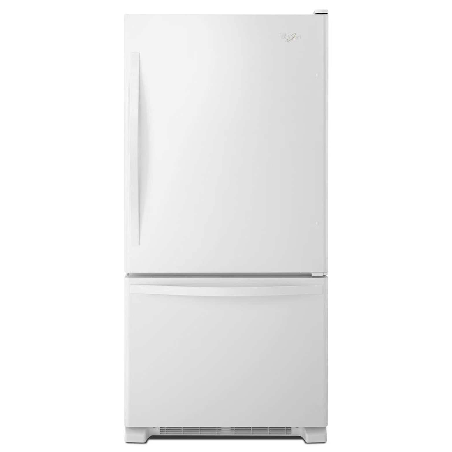 Refrigerador de fondo congelador estándar Whirlpool de 22.07 pies cúbicos con fabricador de hielo (Blanco) Certificado ENERGY STAR WRB322DMBW
