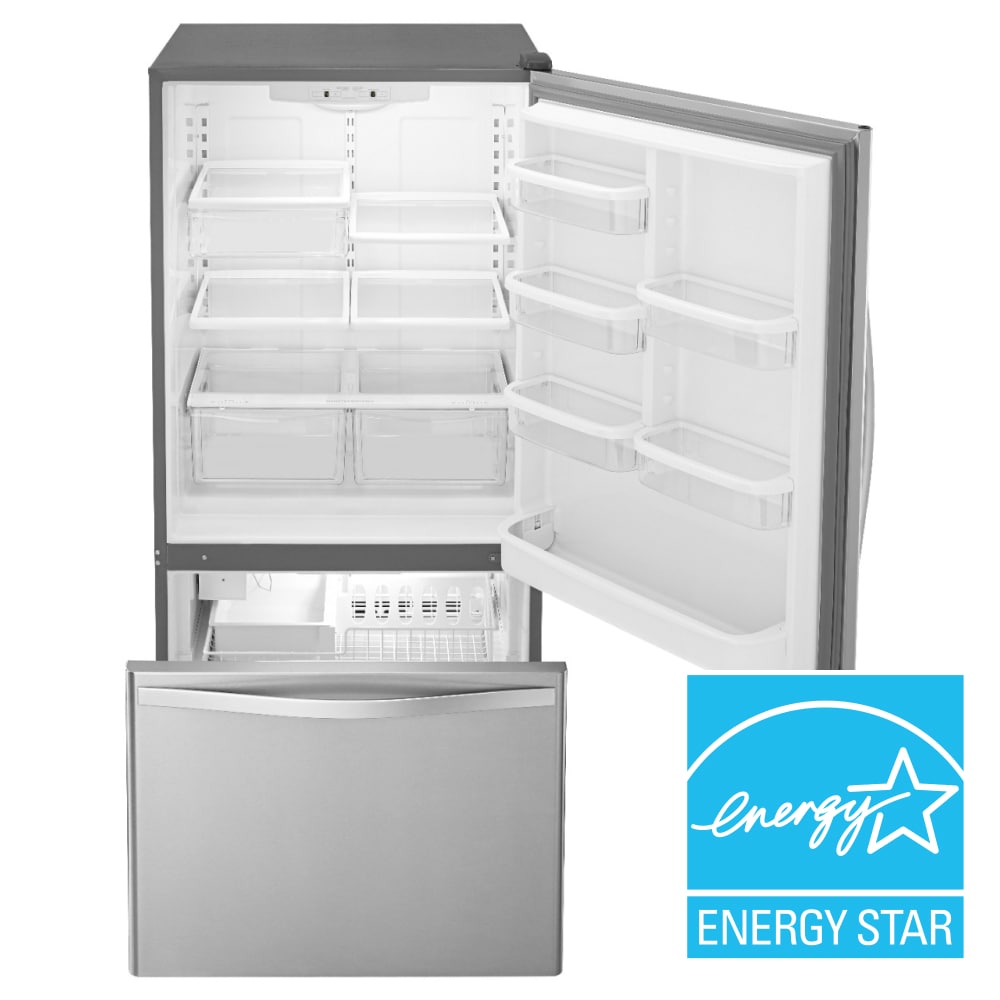 Refrigerador con Congelador Inferior de 22.07 pies cúbicos y Fabricador de Hielo en Acero Inoxidable Certificado por ENERGY STAR