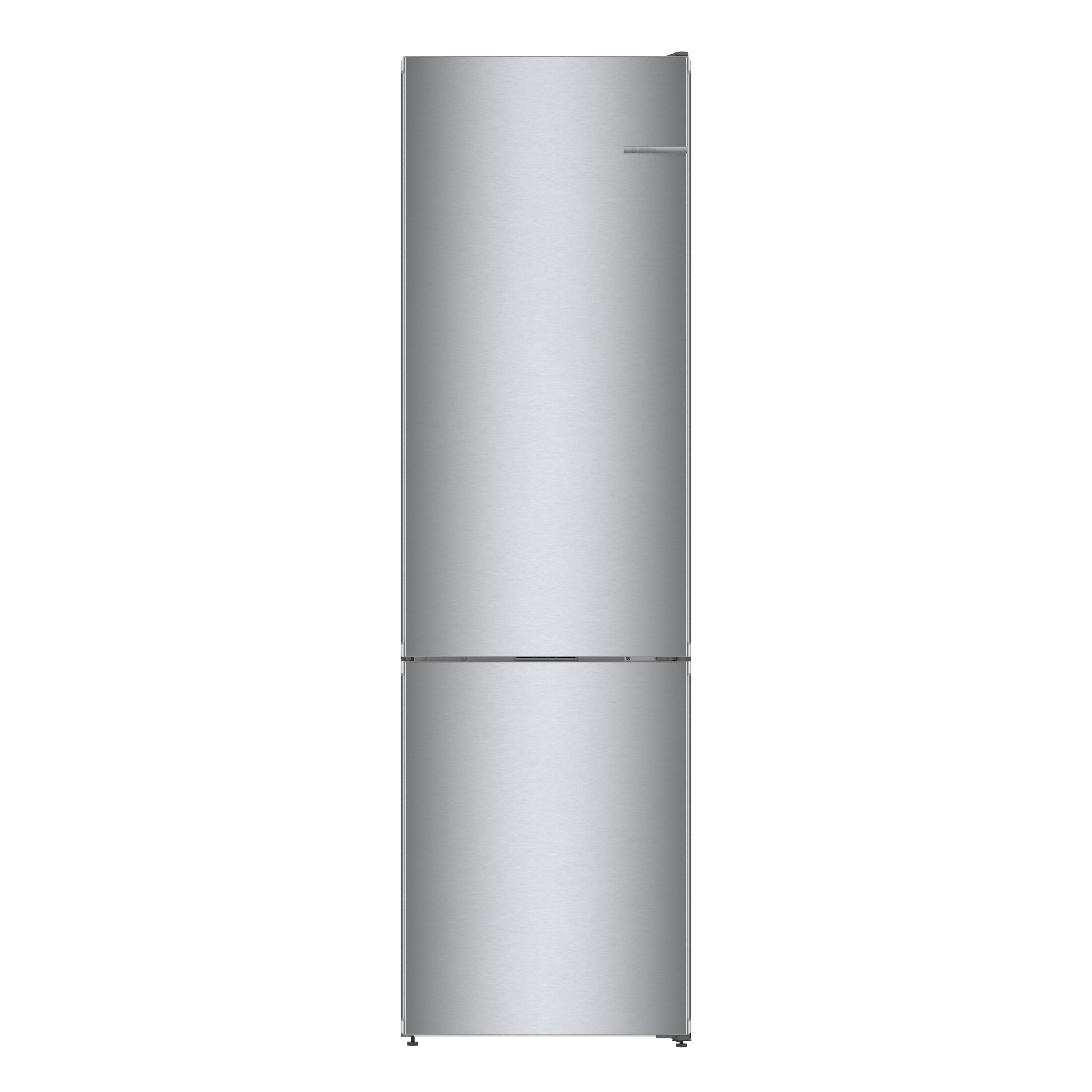 Refrigerador empotrado de fondo congelador, fabricante de hielo y certificación ENERGY STAR de la serie 800 de Bosch de acero inoxidable con una capacidad de 12.8 pies cúbicos.