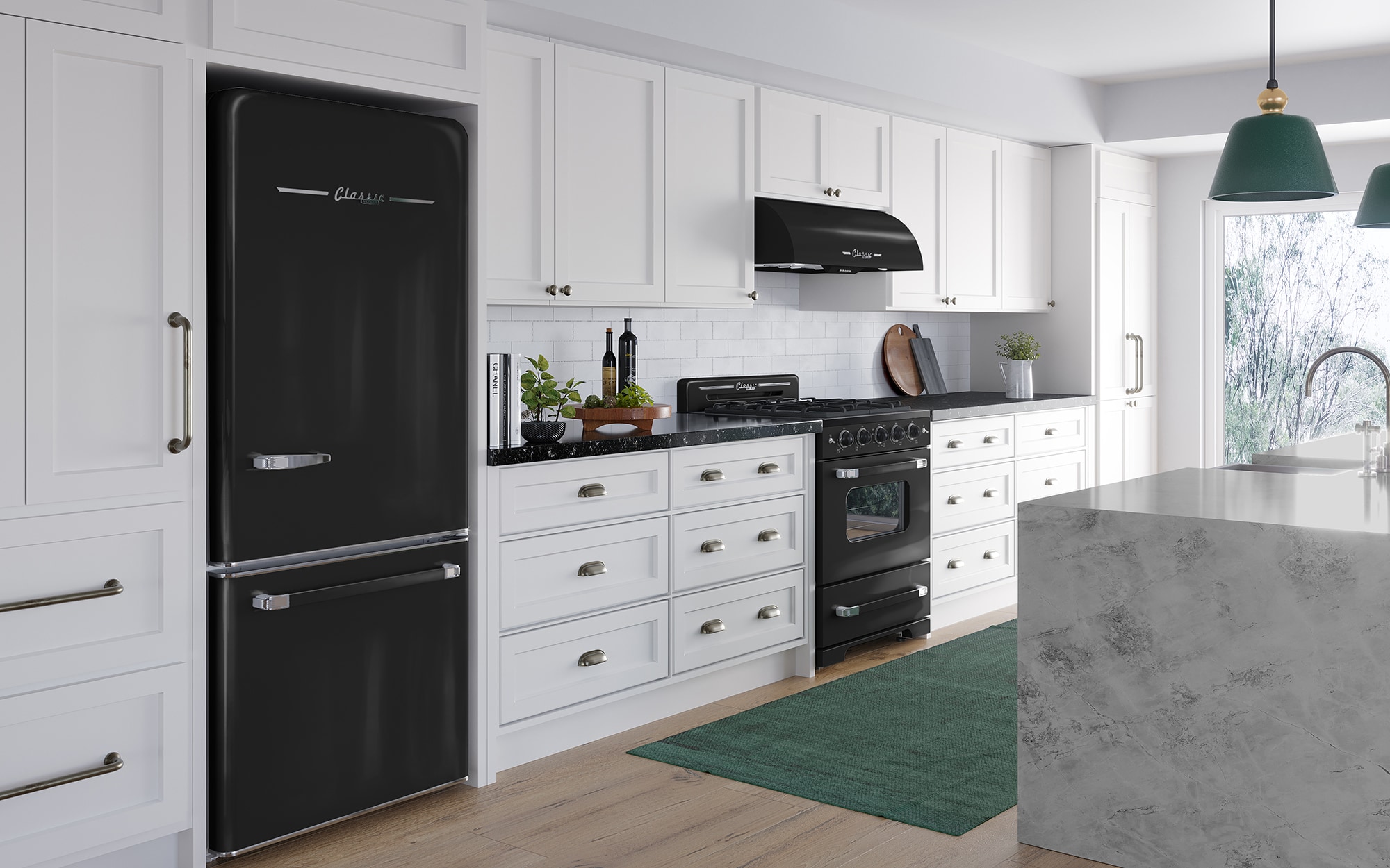 Refrigerador Único Clásico Retro de Profundidad de Mostrador de 17.7 pies cúbicos con Fabricador de Hielo (Negro Medianoche) Certificado ENERGY STAR UGP-510L B AC