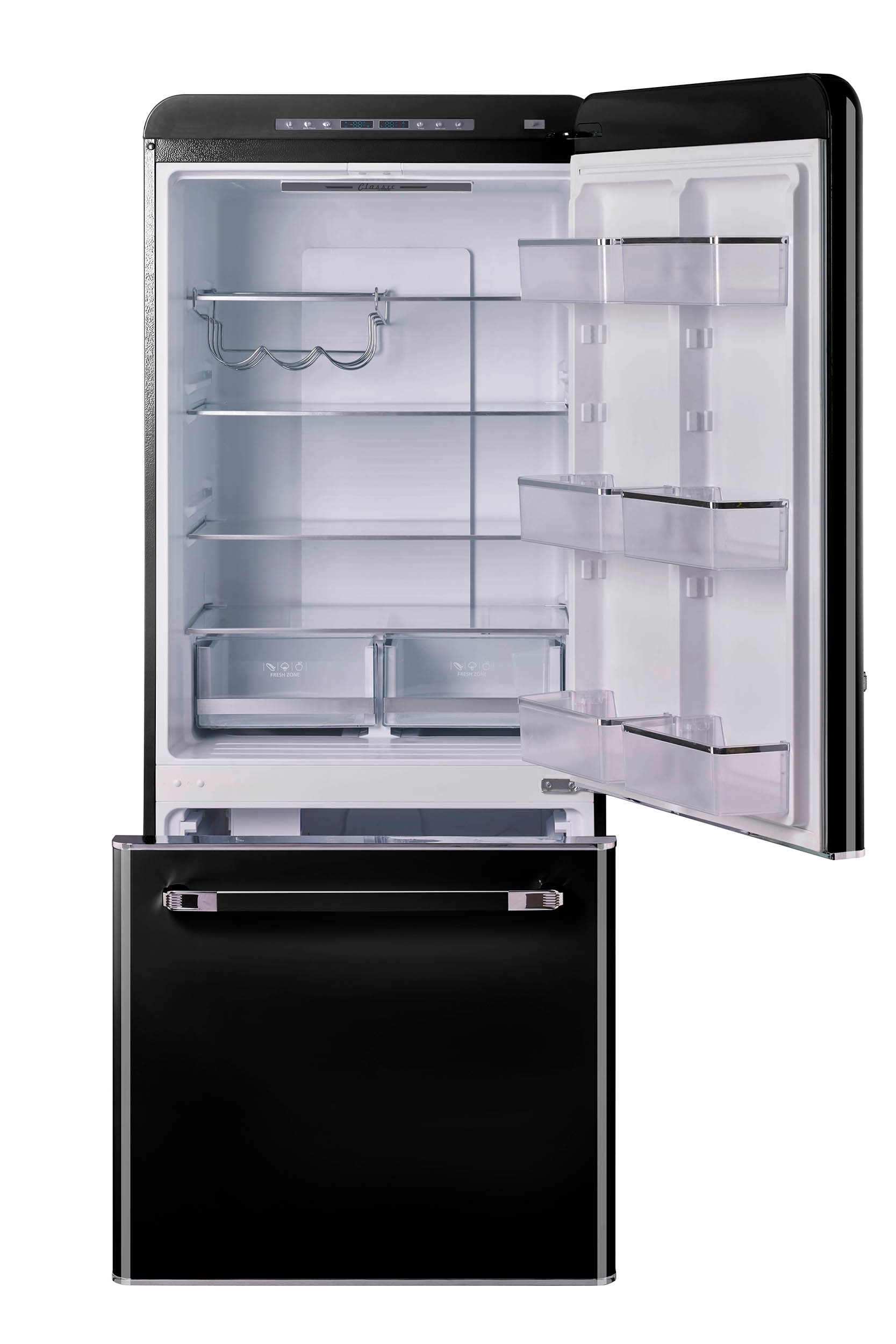 Refrigerador Único Clásico Retro de Profundidad de Mostrador de 17.7 pies cúbicos con Fabricador de Hielo (Negro Medianoche) Certificado ENERGY STAR UGP-510L B AC
