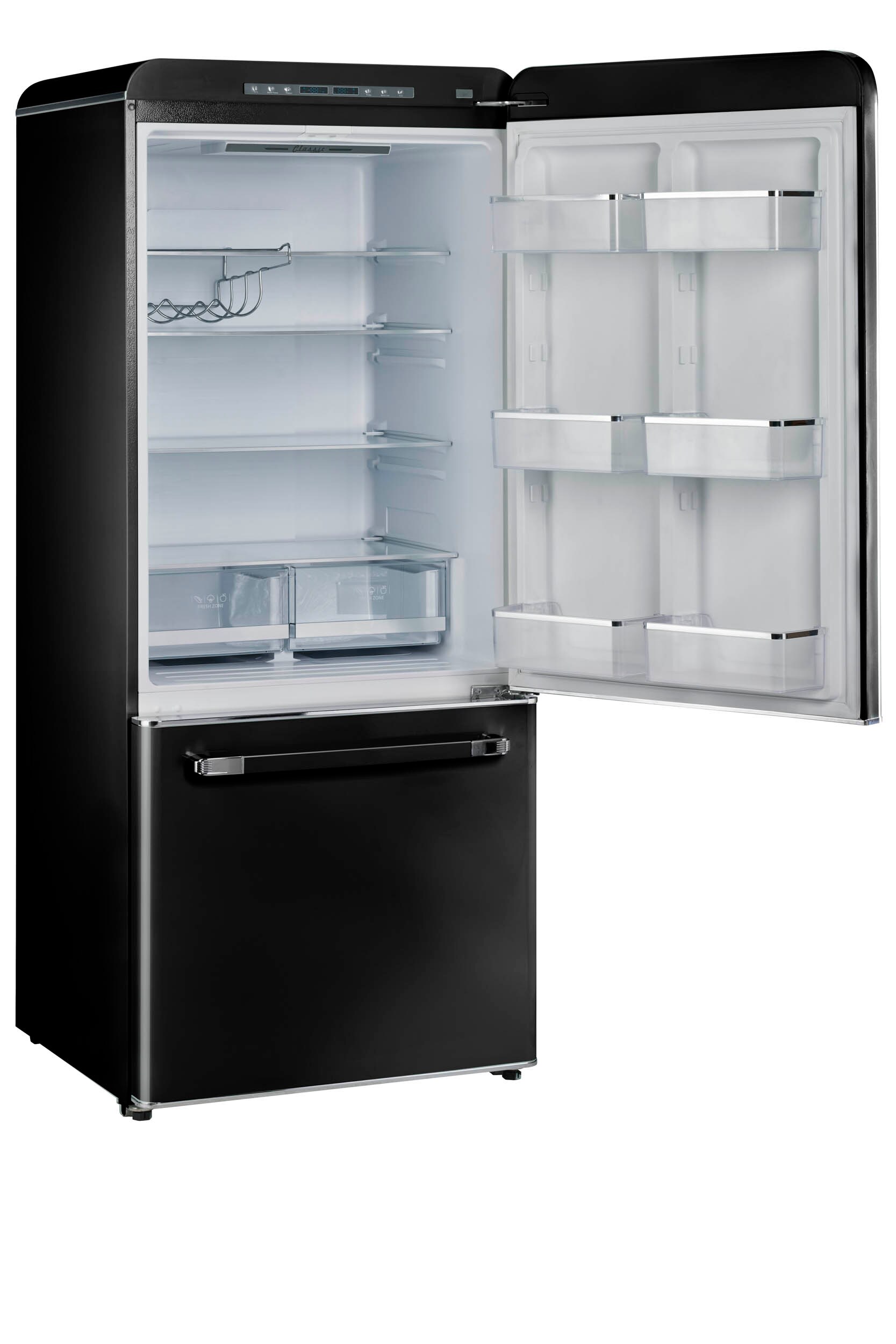 Refrigerador Único Clásico Retro de Profundidad de Mostrador de 17.7 pies cúbicos con Fabricador de Hielo (Negro Medianoche) Certificado ENERGY STAR UGP-510L B AC